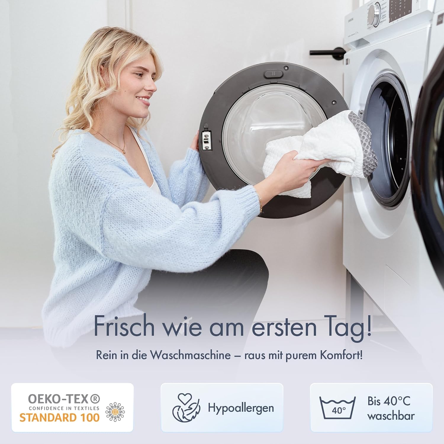 Knoop Home & Living Orthopädisches Nackenkissen aus Memory-Schaum – ergonomisches Kissen gegen Nackenschmerzen und Verspannungen – perfekt für Seitenschläfer und Rückenschläfer – abnehmbarer Bezug – Bild 6