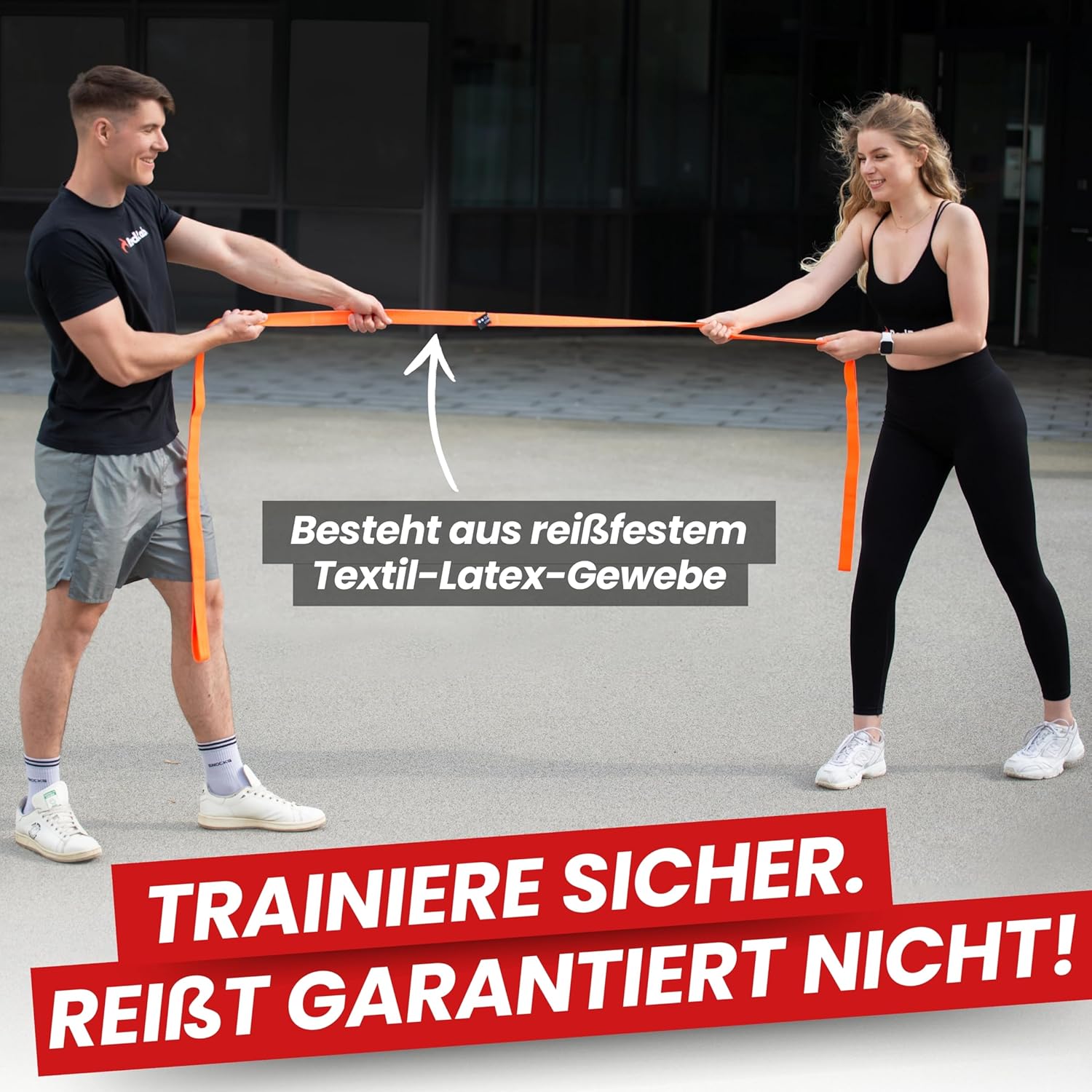 RED RAB Fitnessbänder Stoff – Übungsband mit Schlaufen – 245 cm lang – Widerstandsbänder & Widerstandsbänder Krafttraining – Fitnessband, Widerstandsband Fitness, Gummiband Sport – Bild 7