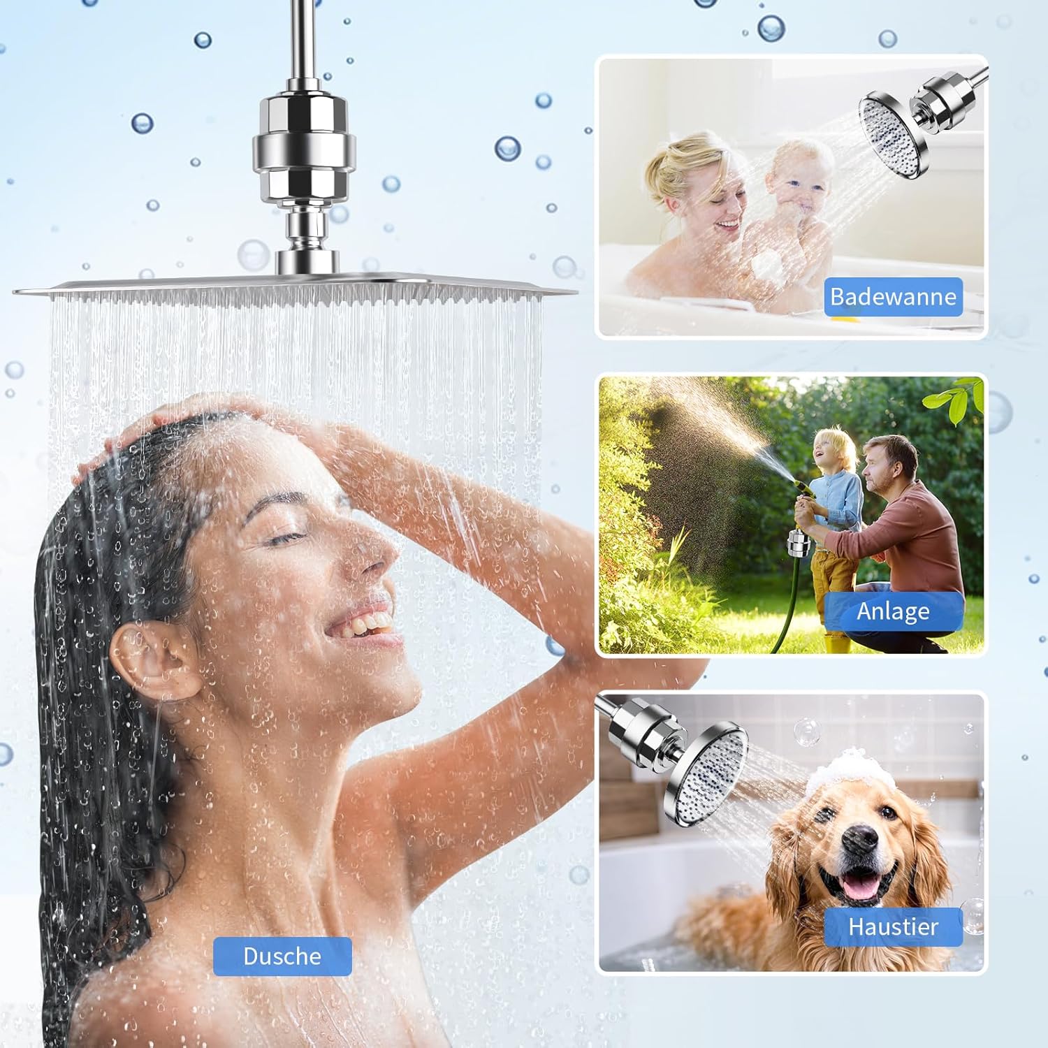 -SR Sun Rise Duschfilter & Duschfilter 20 Stufen mit 3 Filterkartuschen – Wasserfilter-Dusche gegen Kalk/Chlor/Fluorid verbessert die Haut- und Haargesundheit – Chrom – Bild 9