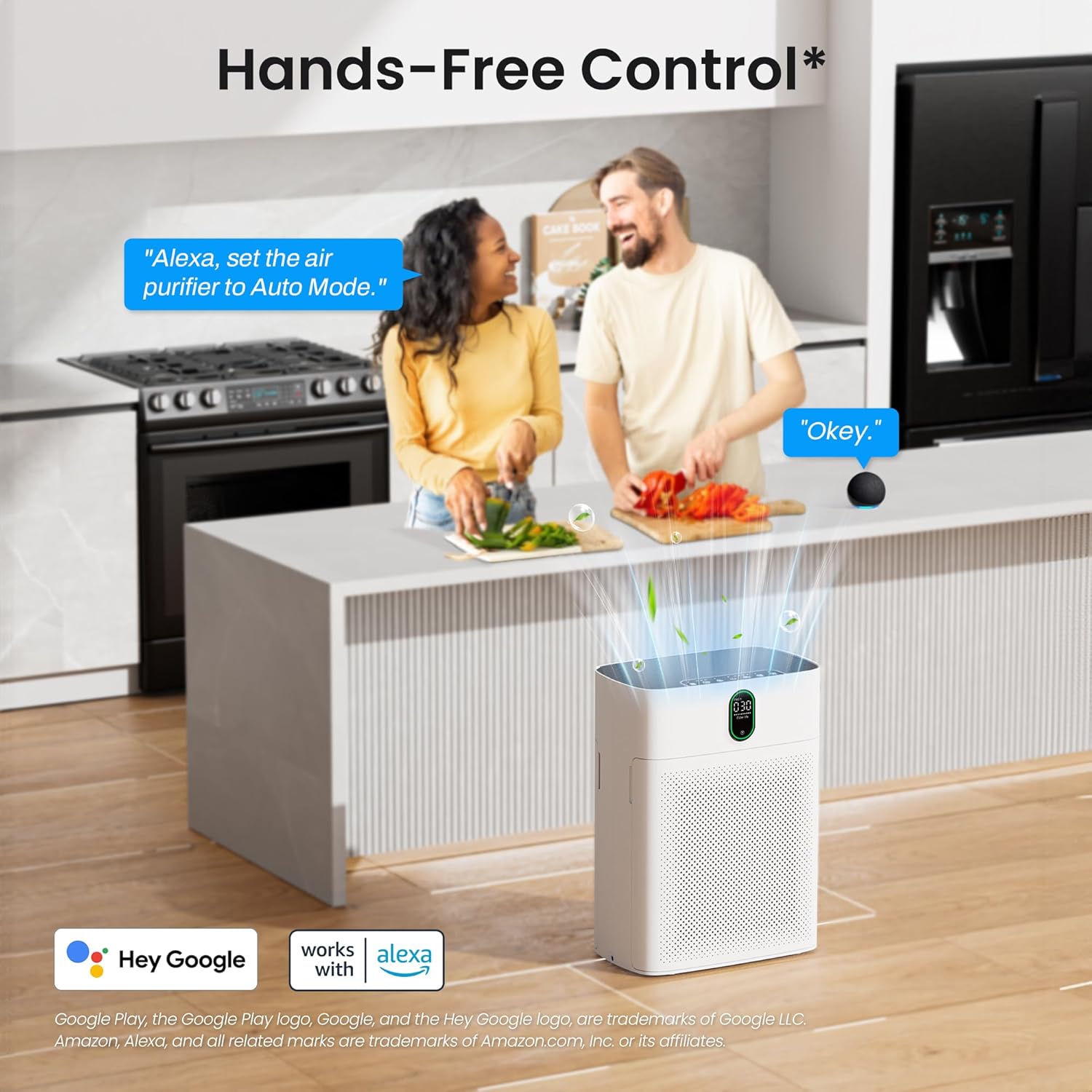 MERONTE Luftreiniger für Zuhause und Raucherzimmer, allergikerfreundlich, HEPA-Filter gegen Staubpollen, CADR 300 m³/h für 100 m², 24 dB leise, Timer, Luftqualitäts-Feedback & Auto-Modus, 1 Packung + 3 Modi – Bild 3