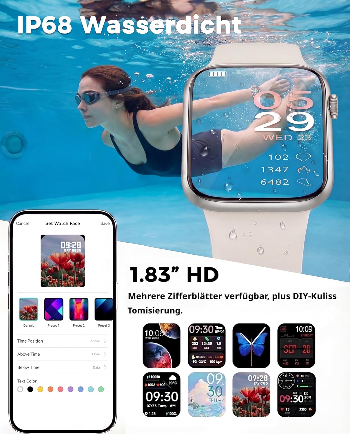 RLQA Smartwatch Damen Herren G104S Starlight – Bild 7