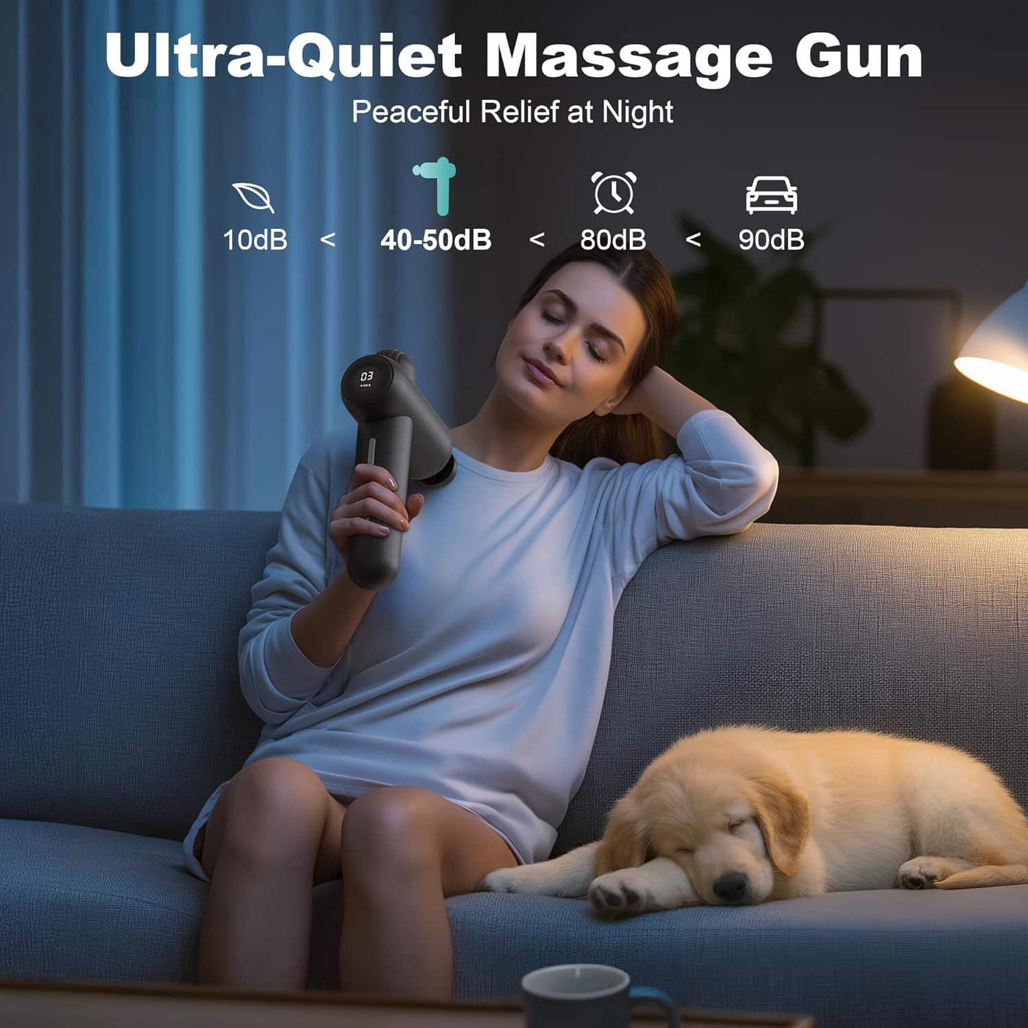 Nekteck Massagepistole, Muskel-Percussion-Massagepistole für Sportler, tragbare Hand-Tiefengewebe-Massagepistole mit 5 einstellbaren Geschwindigkeiten und 6 Massageköpfen – Bild 6