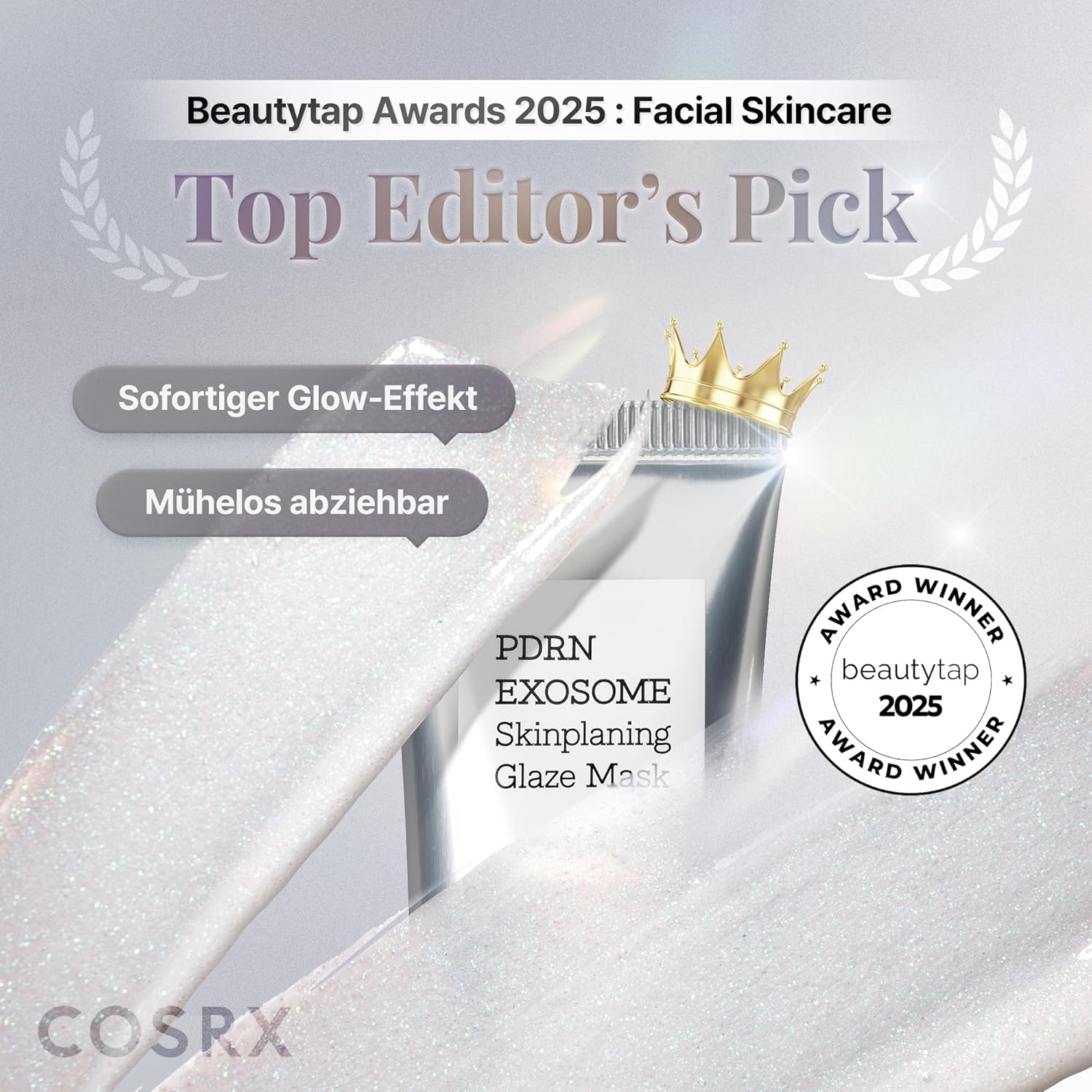 COSRX PDRN Exosome Skinplaning Glaze Mask für Glashaut mit Lachs-DNA PDRN und Exosomen, Collagen Night Wrapping Mask für das Gesicht, mit Silikonbürste, verfeinert die Haut, 50 ml, koreanische Hautpflege – Bild 2