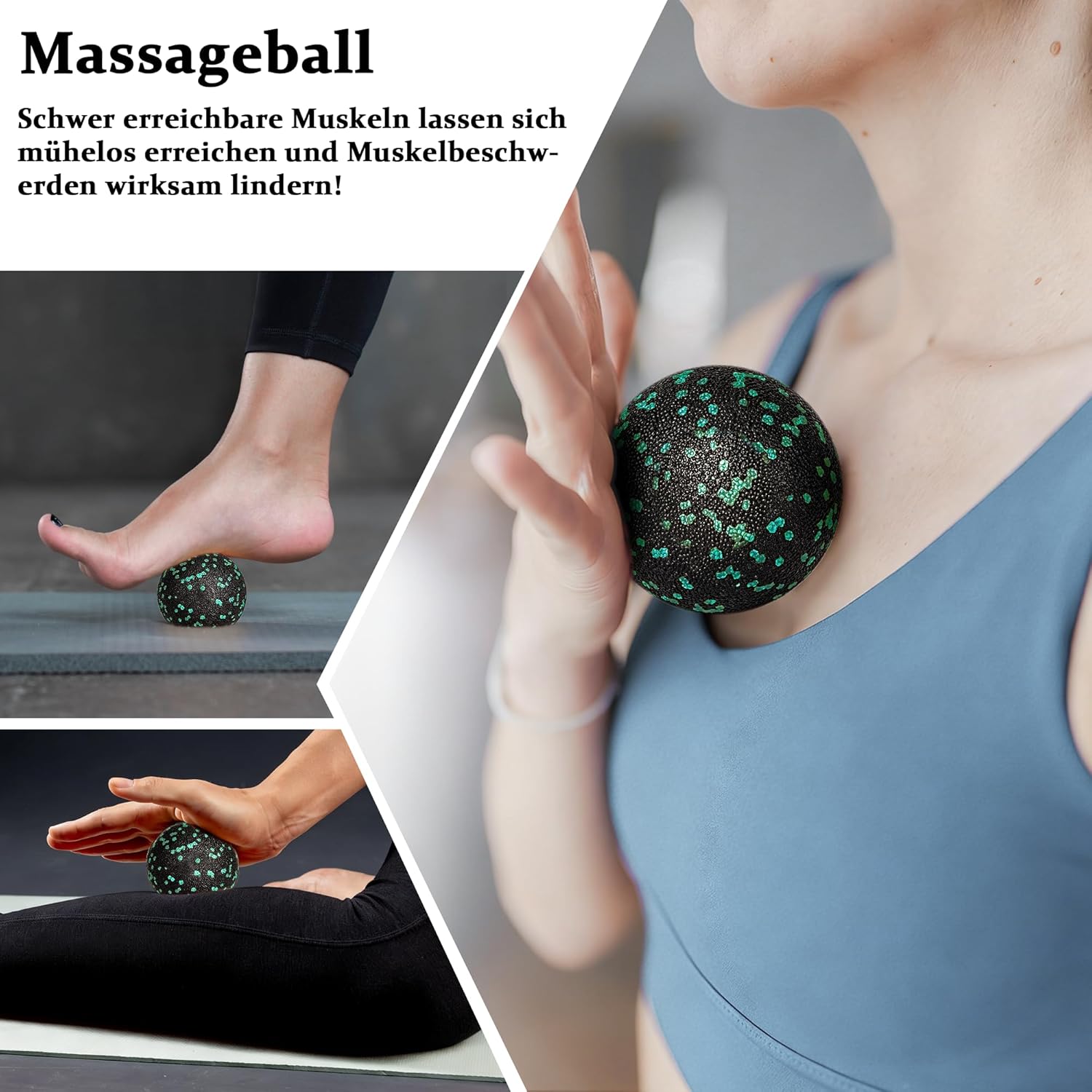 Faszienrolle Set Foam Roller Faszien Set mit Großer und Mini Faszienrolle Klein Faszienball und Duoball für Intensive Massage Faszien Training von Muskeln – Bild 6