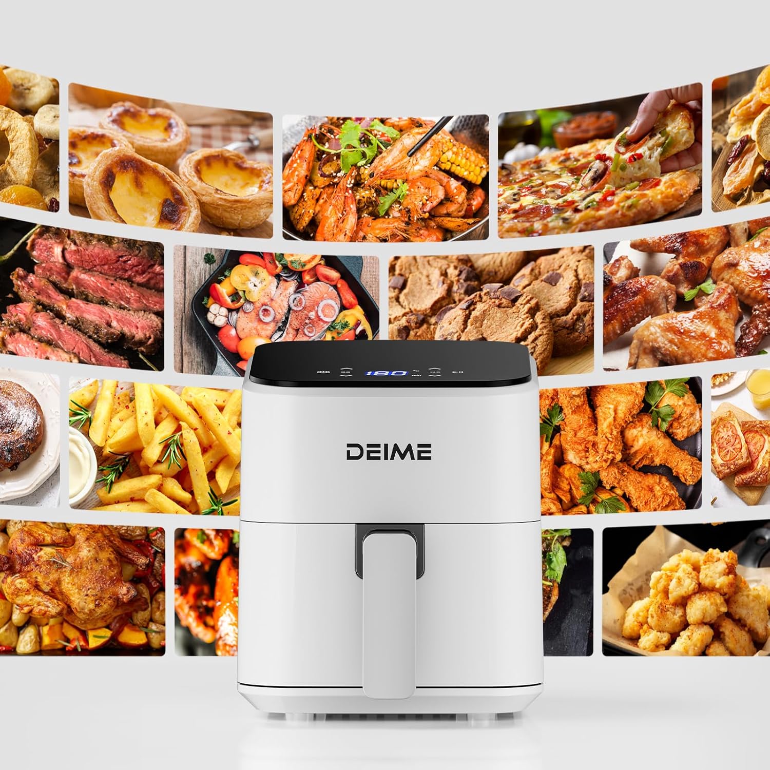 DEIME Heißluftfritteuse, 2,5 l, klein, digital, Airfryer, platzsparend, kompakt zum Backen, Aufwärmen, Braten für schnelle und einfache Mahlzeiten, Mini, kompakt und leise, antihaftbeschichtet – Bild 8