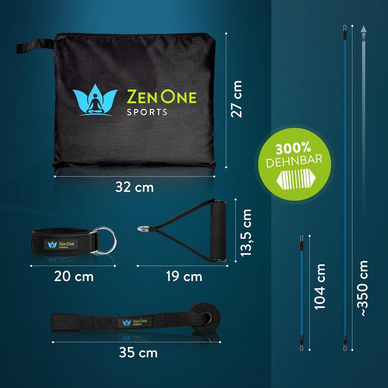 ZenOne Sports® Resistance Bands Set I Robuste Fitnessbänder in 5 Stärken I Widerstandsbänder für Krafttraining - Zuhause & Unterwegs I Trainingsbänder, Fitness-Bänder, Gummibänder Sport – Bild 6