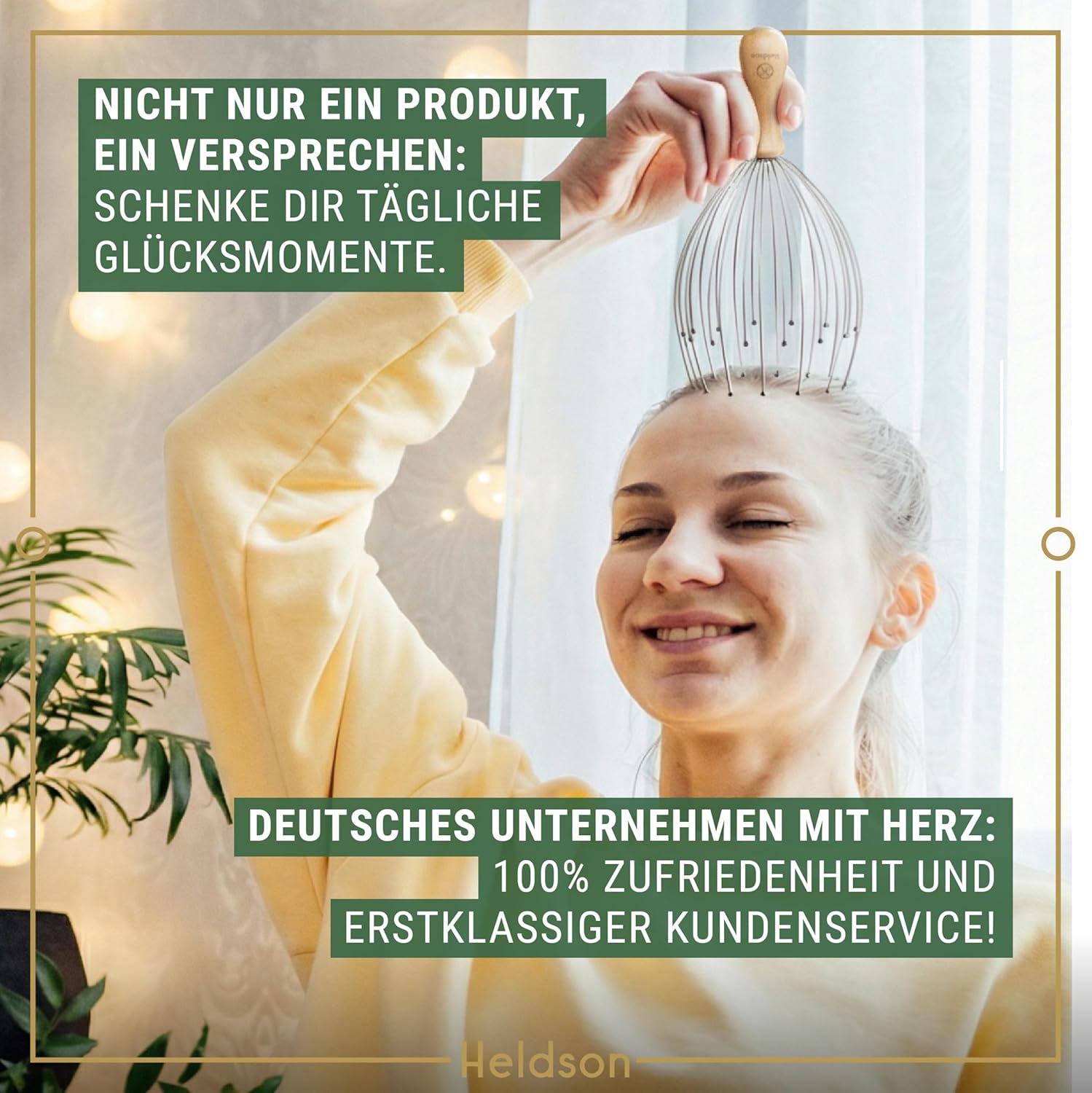 HELDSON Kopfmassage-Spinne – FSC100 % – Kopfmassagegerät – Muttertagsgeschenk – Kopfmassage & Haarmassage – Kopfmassagegerät – Kopfkratzer – Muttertagsgeschenk für Frauen, Männer & Senioren – Bild 7