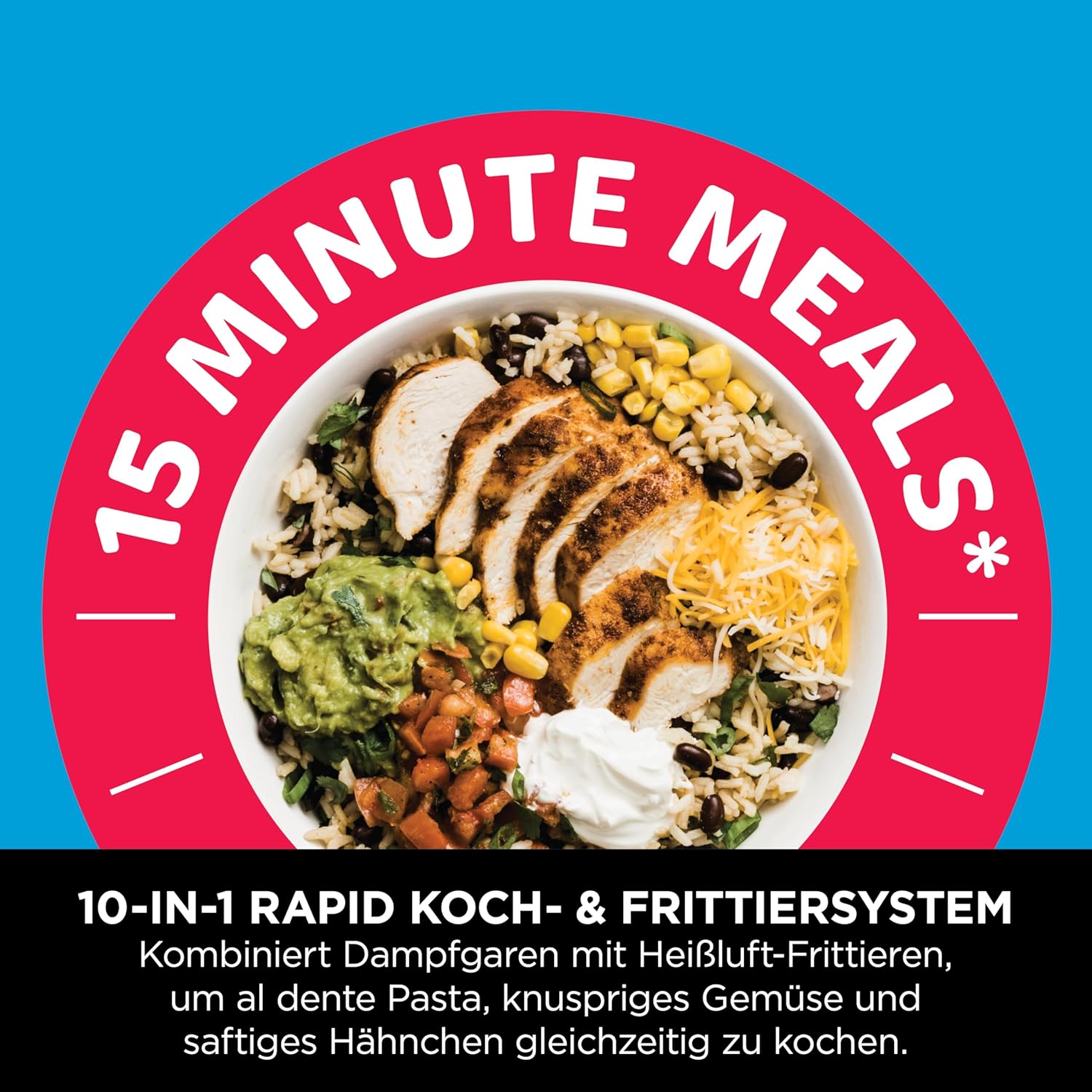 Ninja Speedi Multicooker, 5,7 l, 10-in-1-Multicooker, Airfryer-Heißluftfritteuse, Schongarer, langsames Kochen, Grillen, Backen, Schwarz und Kupfer ON400EUCP – Bild 5