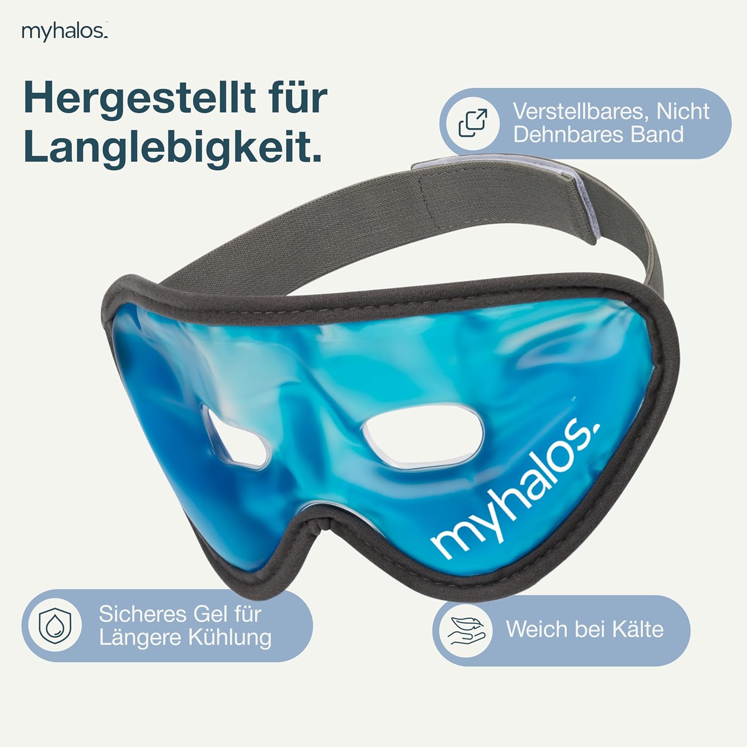 Kühlende Gesichtsmaske gegen geschwollene und müde Augen, Augenringe, Kopfschmerzen, Migräne, Hut und Sonnenbrand, Wärme- und Kühlmasken für die Augen, Eismaske für das Gesicht für Männer und Frauen – Bild 7