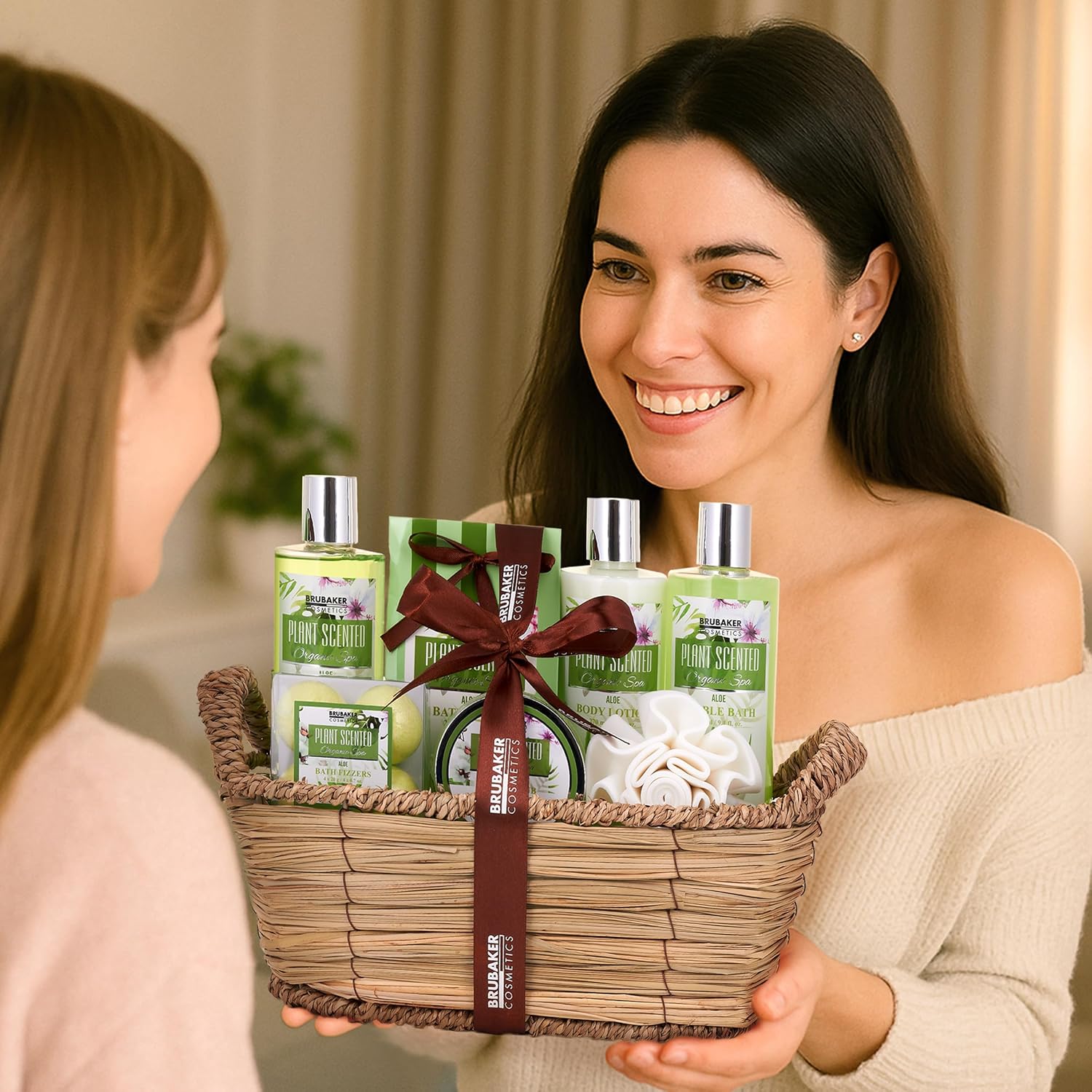 Brubaker Cosmetics Bade- und Duschset – Duft Aprikose, Granatapfel und Aloe Vera – 11-teiliges Geschenkset im Weidenkorb – Bild 4