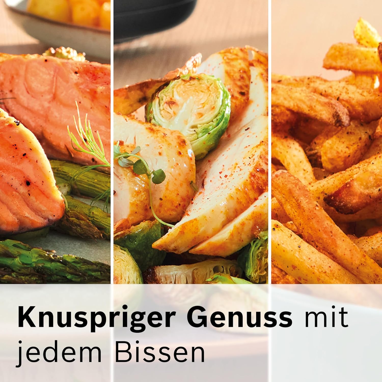 Bosch Heißluftfritteuse Serie 6, XXL-Luftfritteuse, Creme, 7,2 l Fassungsvermögen, beleuchtetes Sichtfenster, 7 voreingestellte Programme, bis zu 65 % schnelleres Garen, MAF671C0 – Bild 8