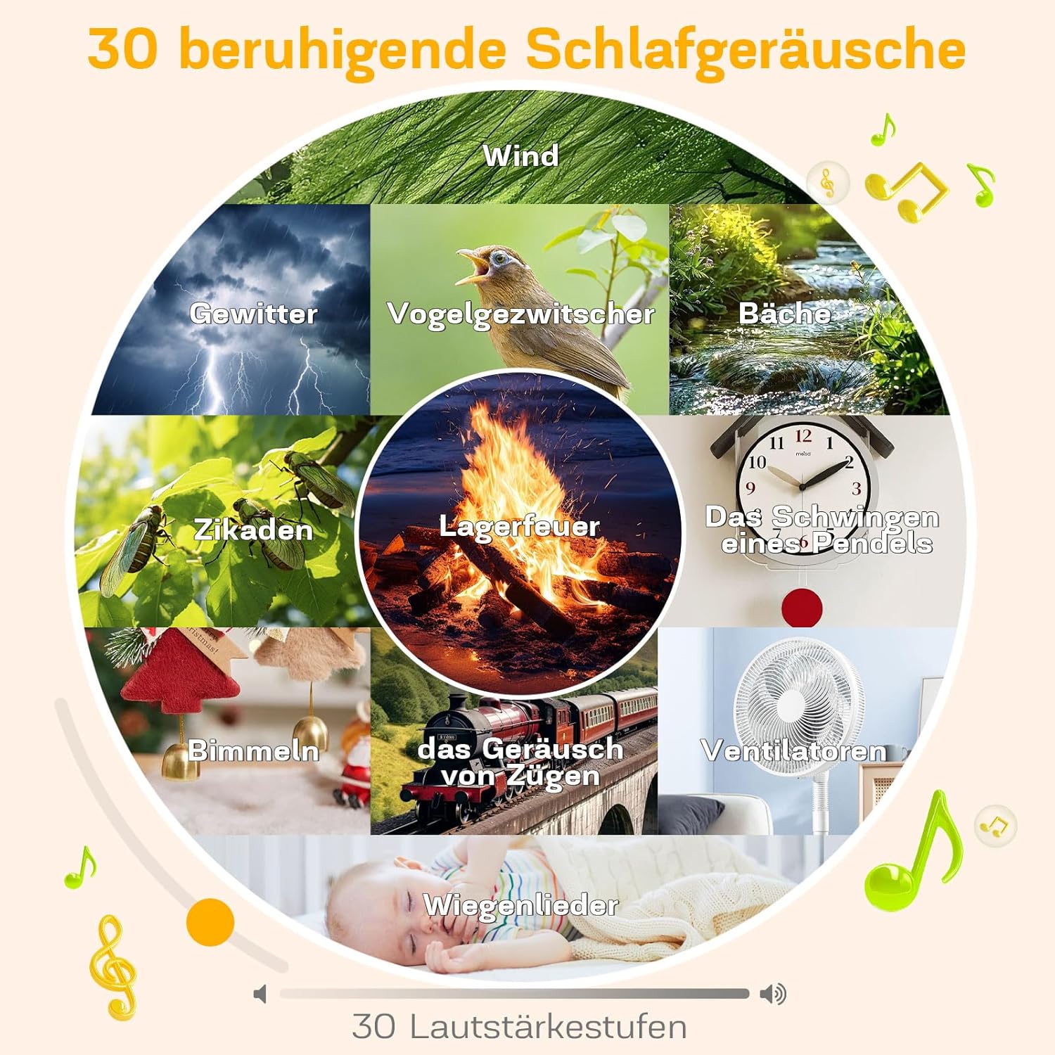 MILFECH Tageslichtwecker mit 30 natürlichen Geräuschen, Lichtwecker Sonnenaufgangswecker Digital Wake Up Light mit Ladefunktion Lichtwecker Einschlafhilfe und RGB dimmbarer Nachtlicht-Timer – Bild 3