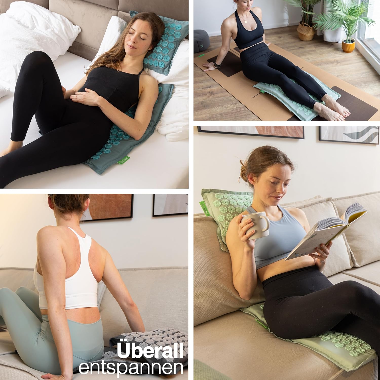 BACKLAXX Akupressurmatte mit Kissen, Tuch & Tasche, Akupunkturmatte mit Spikes zur Massage, Entspannungs-Akupressurmatte für Nacken & Schulter, Massagematte für Rücken und Ganzkörper – Bild 7