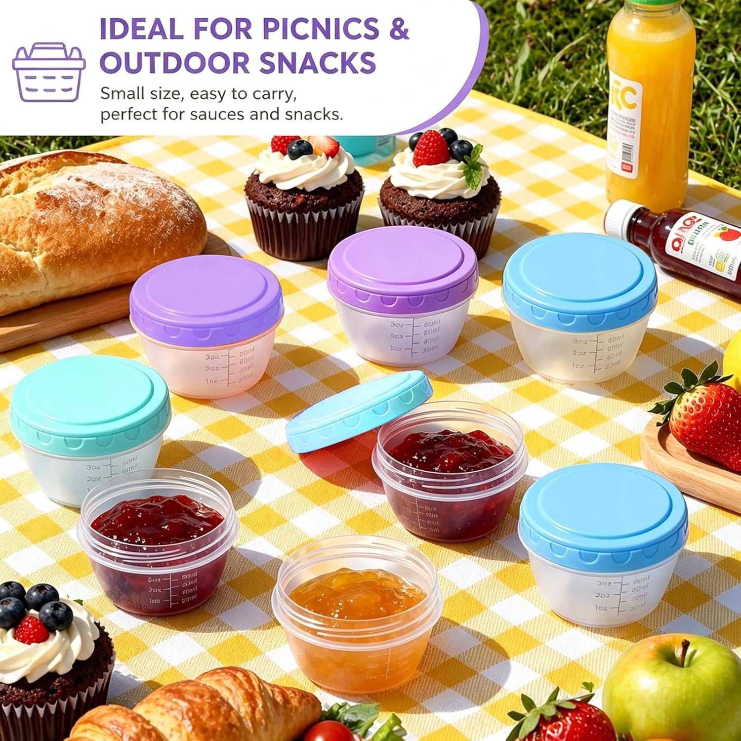 6 Stück Kleine Gefrierdosen mit Deckel 120ml, Auslaufsichere Mini Vorratsdosen BPA-frei, Stapelbare Frischhaltedosen & Gefrierbehälter für Snacks, Saucen, Babybrei & Meal Prep (5,5 x 7,5 cm) – Bild 7