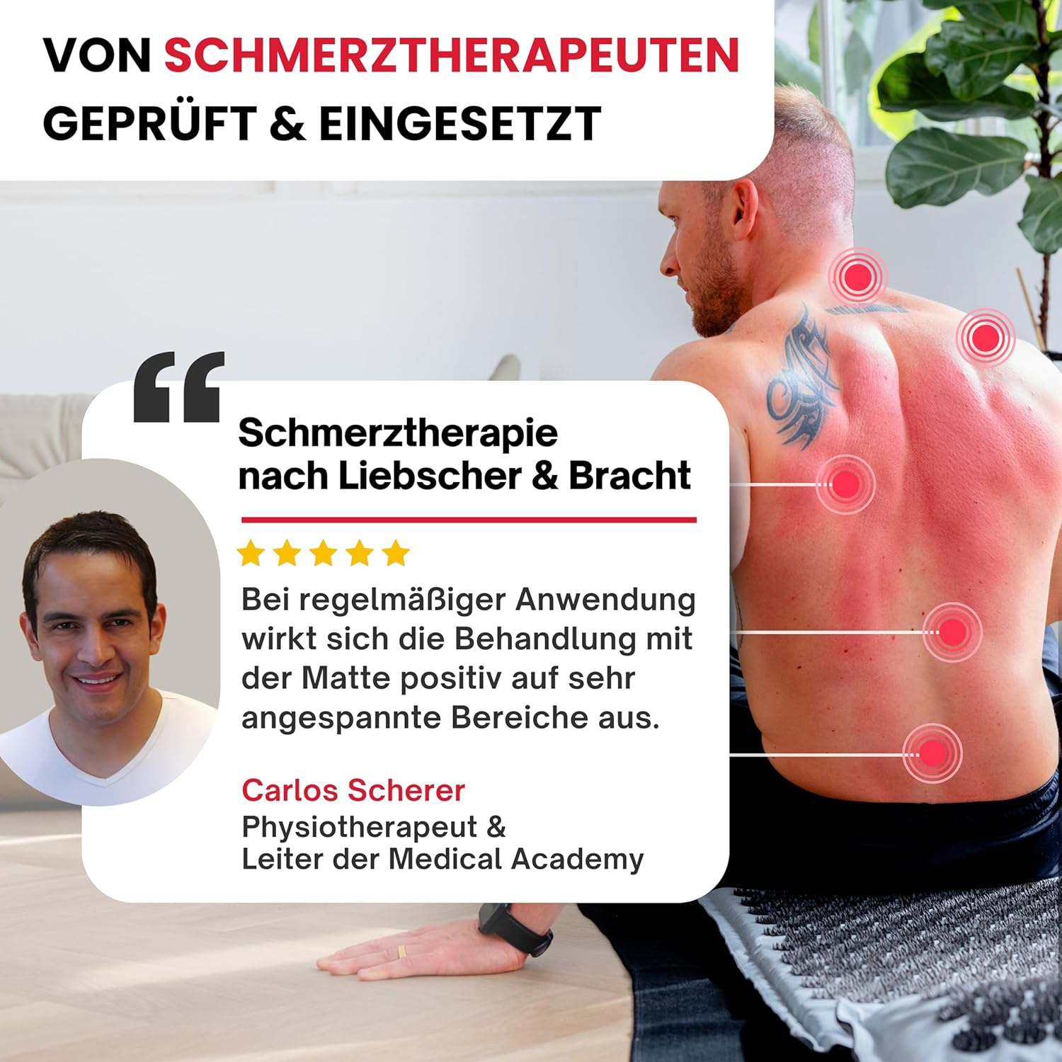 Akupressurmatte mit Kissen – 5-in-1-Premium-Set (inkl. Yogatuch) & Tragetasche, Kokosfaserfüllung – Massagematte, Akupunkturmatte bei Nacken- und Rückenschmerzen (Bordeaux) – Bild 5