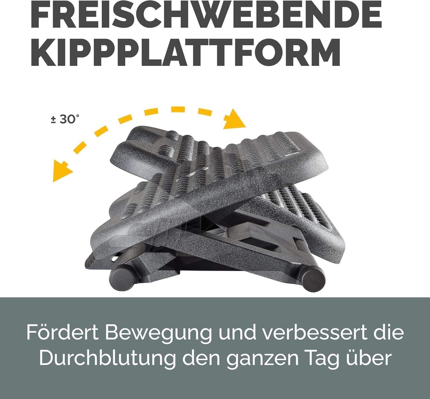 Fellowes Everyday Plus Fußstütze – Ergonomische Fußstütze mit rutschfester Unterseite – Ideal für unter dem Schreibtisch – Fußstützenhocker für Büro oder Zuhause – Verbessert den Sitzkomfort – Schwarz – Bild 4