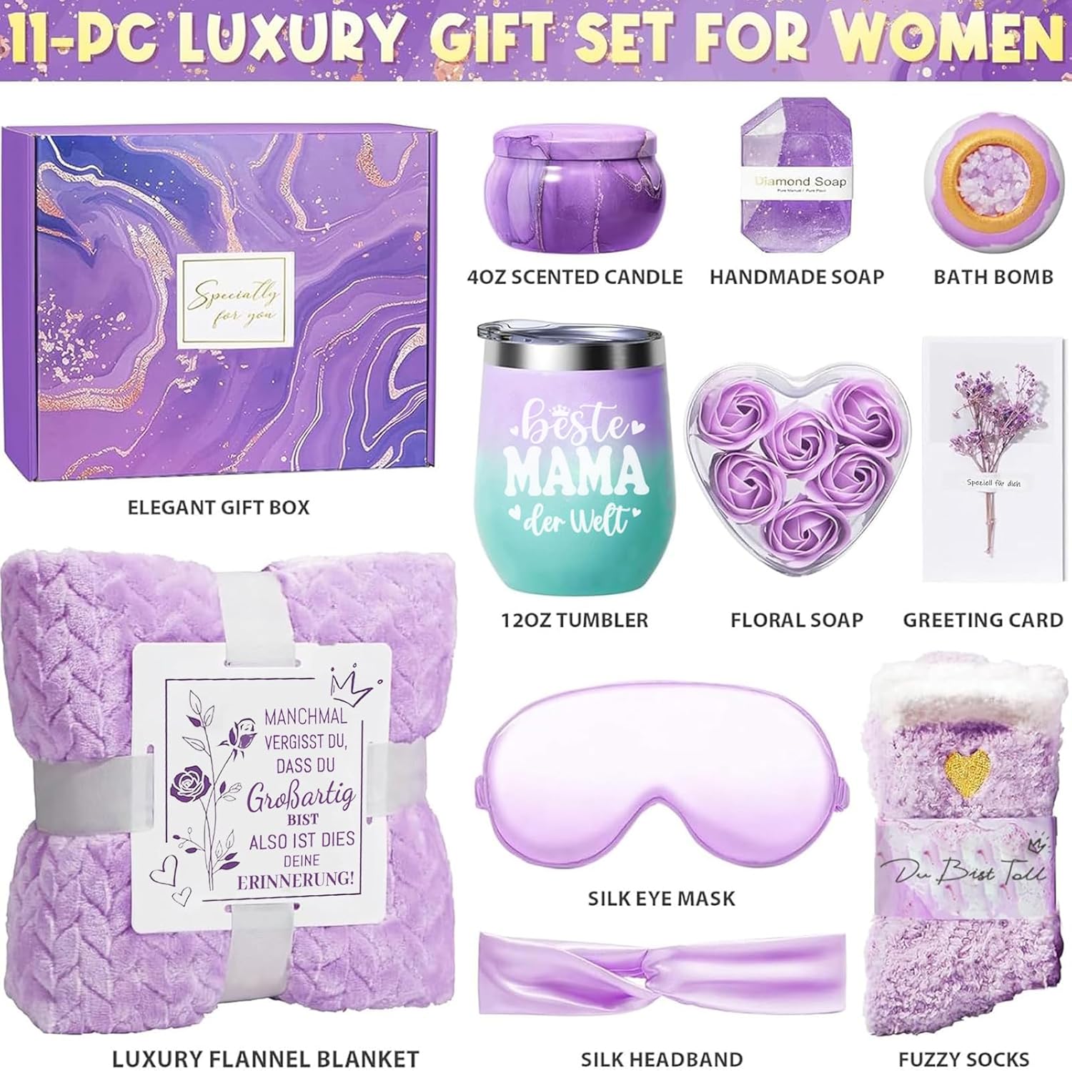 Muttertagsgeschenke für Mama, bestes Mama-Geschenk von Tochter oder Sohn – Wellness-Geschenkset für Mutter zum Muttertag, Geburtstag, Weihnachten, Valentinstag – Bild 2