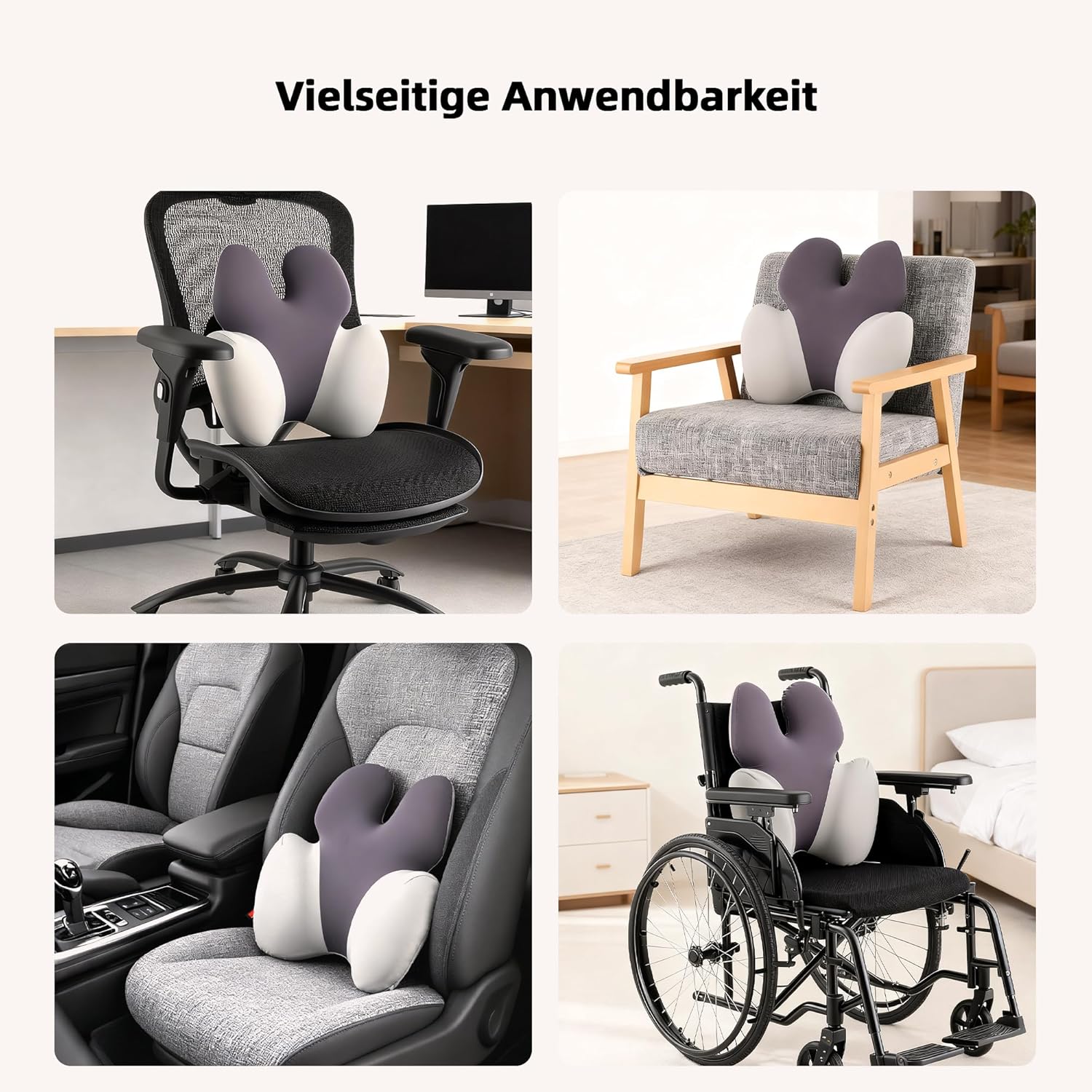 Orthopädisches Lendenkissen | Ergonomisches Rückenkissen gegen Rückenschmerzen aus Memory-Schaum – Bild 4