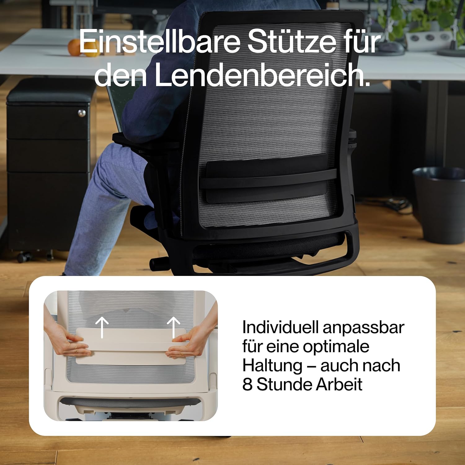 Active Bürostuhl mattschwarz, Testsieger, ergonomischer Schreibtischstuhl mit Sitzneigungsfunktion und adaptiver Lordosenstütze, stufenlos verstellbarer Bürostuhl für höchste Sitzposition, Drehstuhl – Bild 5