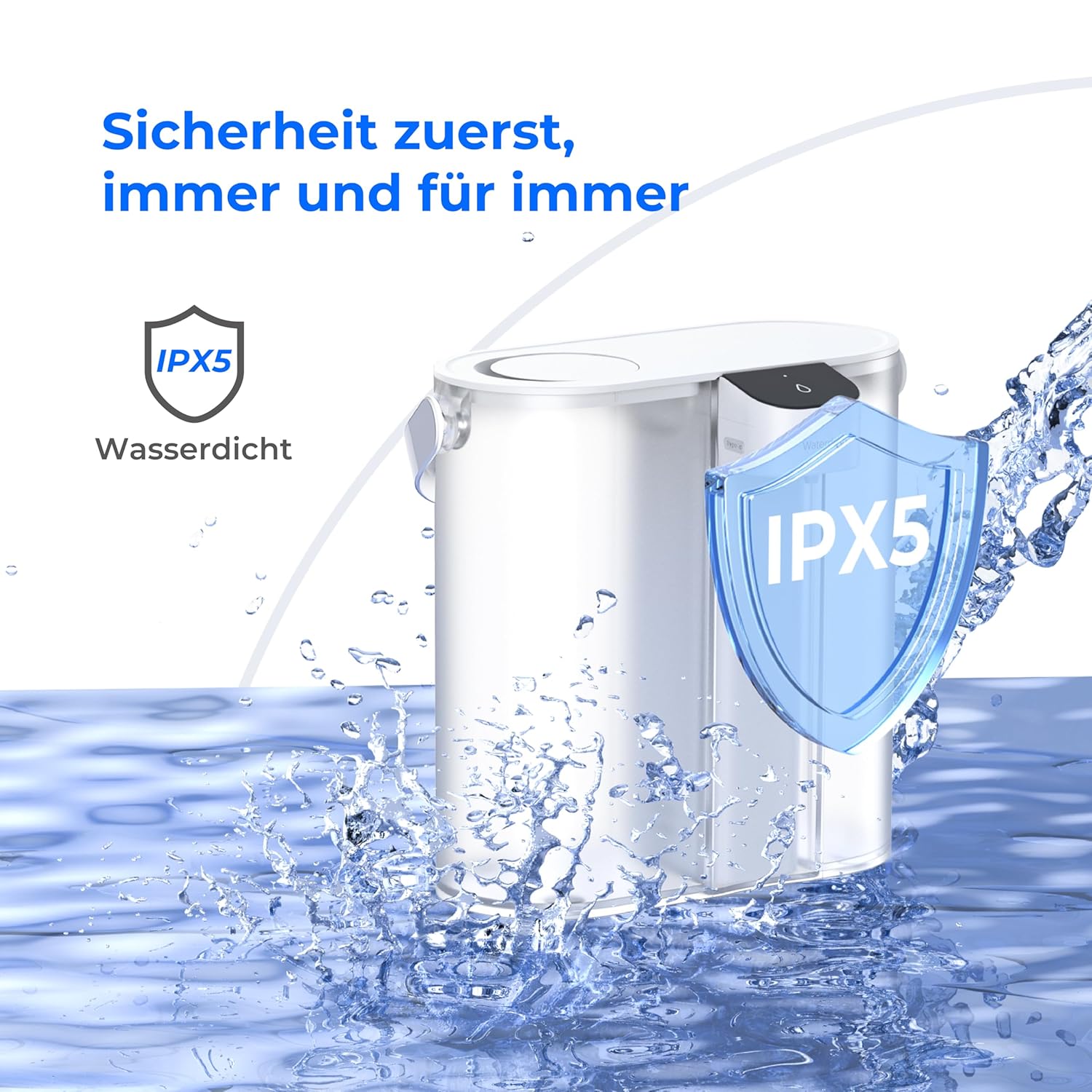 Waterdrop Elektrischer Wasserfilterkrug für Kühlschrank mit 3-Monats-Filter, Aufsatz-Wasserfiltersystem, reduziert Chlor, Blei, Quecksilber, PFAS, PFOA/PFOS-Reduzierung, 757 Liter, Weiß – Bild 7