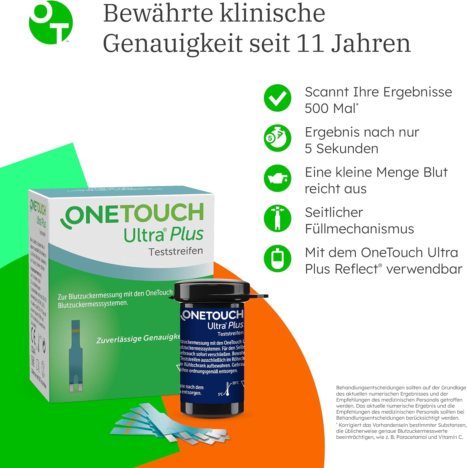 OneTouch Ultra Plus Blutzucker-Teststreifen I 50 Stück I 1 Packung I zur Blutzuckermessung bei Diabetes (Zuckerkrankheit) – Bild 2