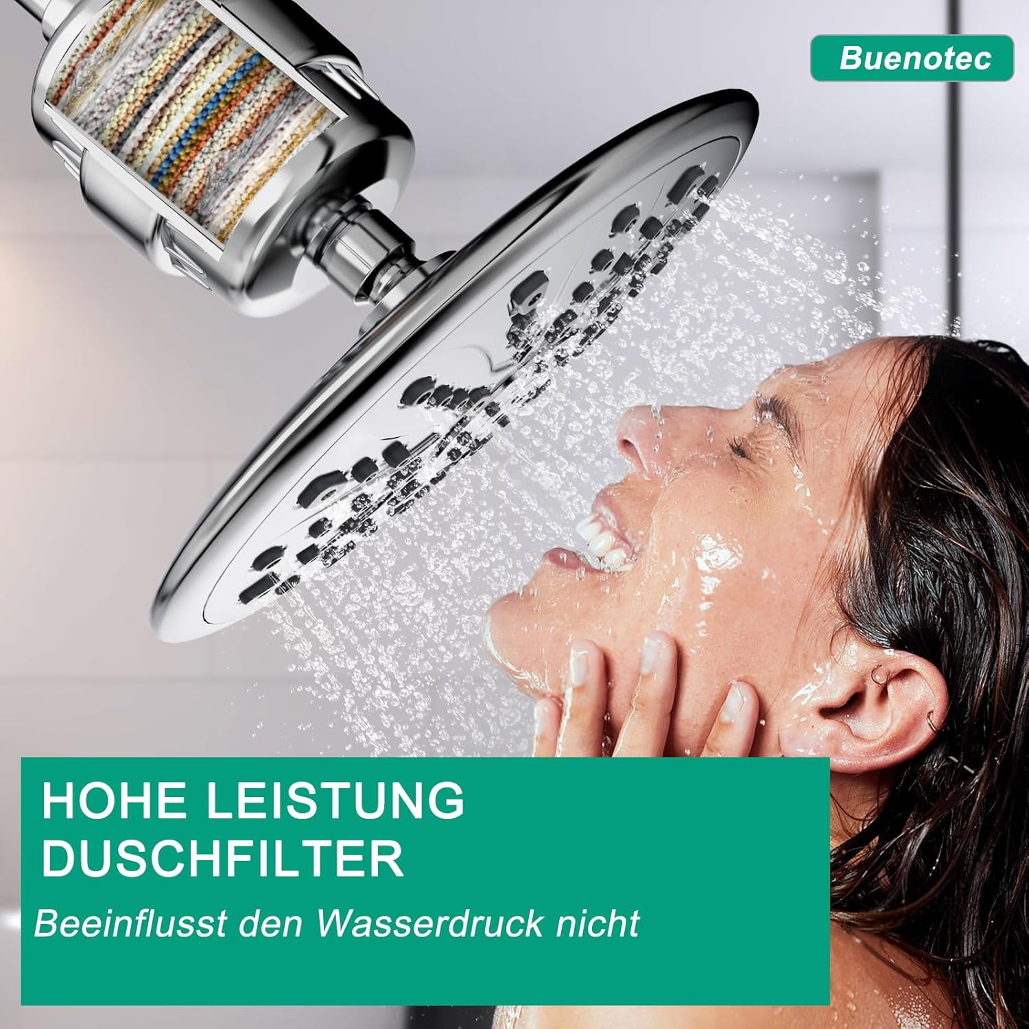 36-Stufen-Duschfilter mit Vitamin CE für hartes Wasser, Duschkopffilter, Kalkfilter-Dusche mit 2 Filterkartuschen zur Entfernung von Chlor und Schwermetallen, verbessert die Gesundheit von Haut und Haaren – Bild 8