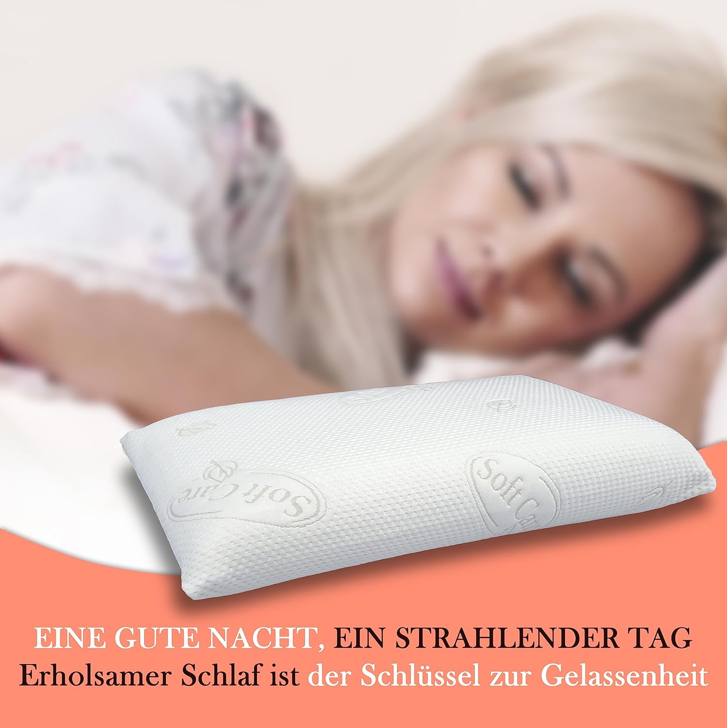 Nackenstützkissen, 72 x 42 x 15 cm, orthopädisches Memory-Schaum-Kissen, Memory-Schaum-Kissen mit waschbarem Bezug, hypoallergenes und milbenresistentes Kissen – Bild 5