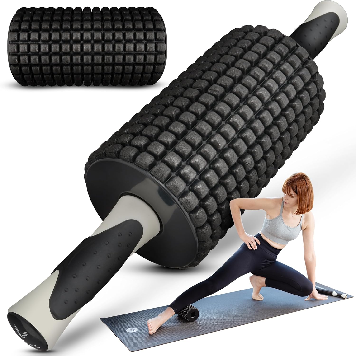 Faszienrolle 2-in-1 – Bauchrolle & Massagerolle | Rücken & Wirbelsäule schnell entspannen | Oberschenkelrolle, Beinrolle und Rückenrolle | Effektive Massage und Muskelregeneration für Sportler