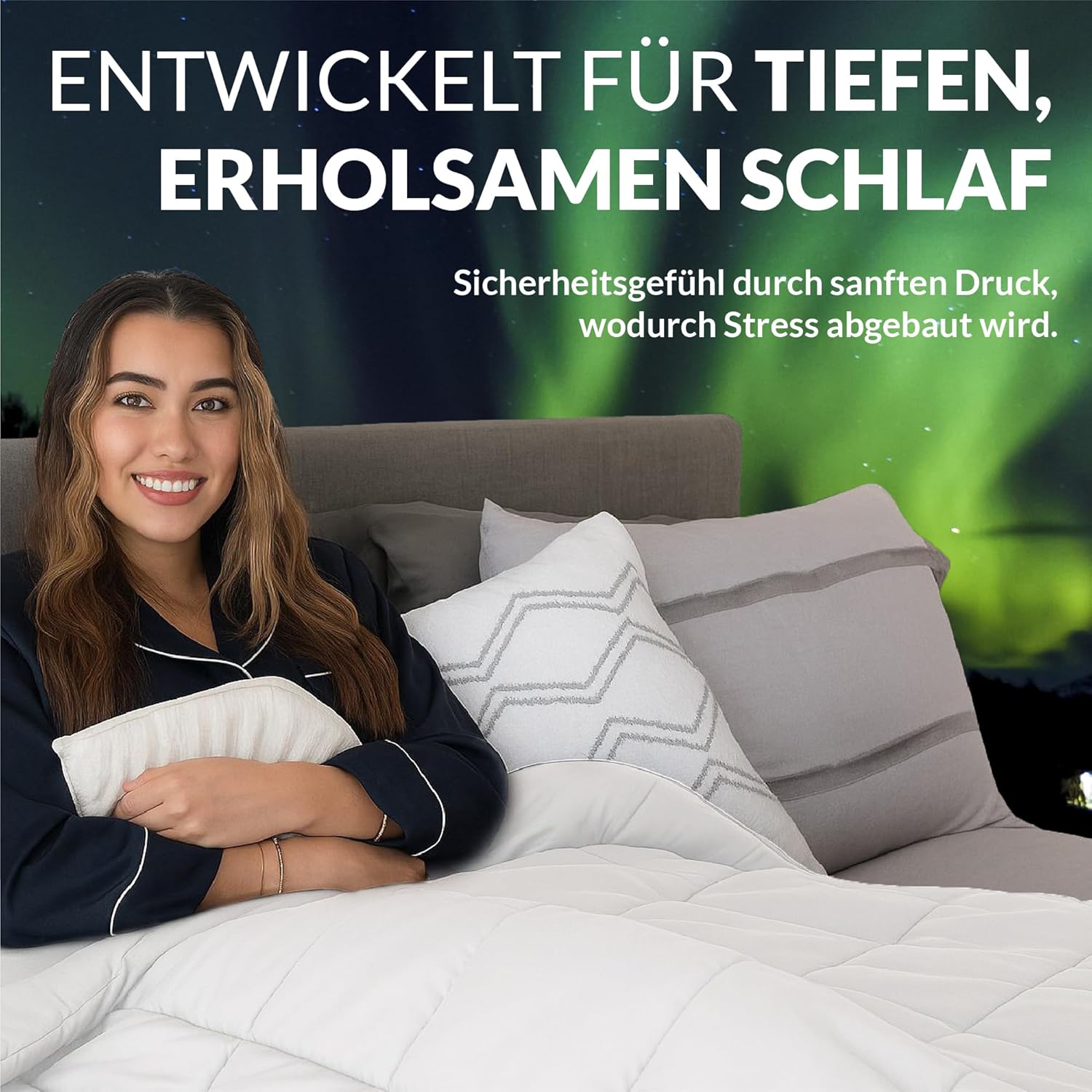 Polar Night Gewichtsdecke für Erwachsene 135 x 200 cm, 7 kg – Gewichtsdecke für Tiefschlaf, schwere Decke, Therapiedecke aus 100 % Baumwolle, Entspannungsdecke Öko-Tex 100 Standard-Bettdecke – Bild 2