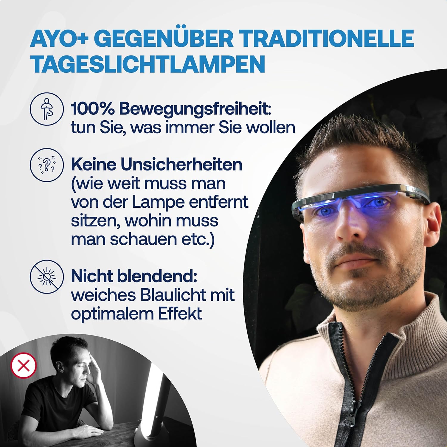 AYO + Lichttherapie-Brille: Carbon Black Limited Edition – Maximiert Schlaf, Energie und Stimmung – Einzigartiges 670-nm-Rotlicht für die Augengesundheit – Ihre Alternative zur Tageslichtlampe – Bild 3