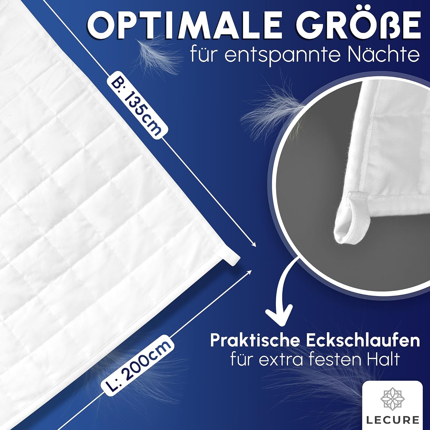 Gewichtsdecke 135 x 200 cm 6 kg (inkl. Aufbewahrungstasche) – Therapiedecke aus 100 % Baumwolle für Erwachsene – schwere Decke für einen besseren Schlaf – Gewichtsdecke – Bild 7