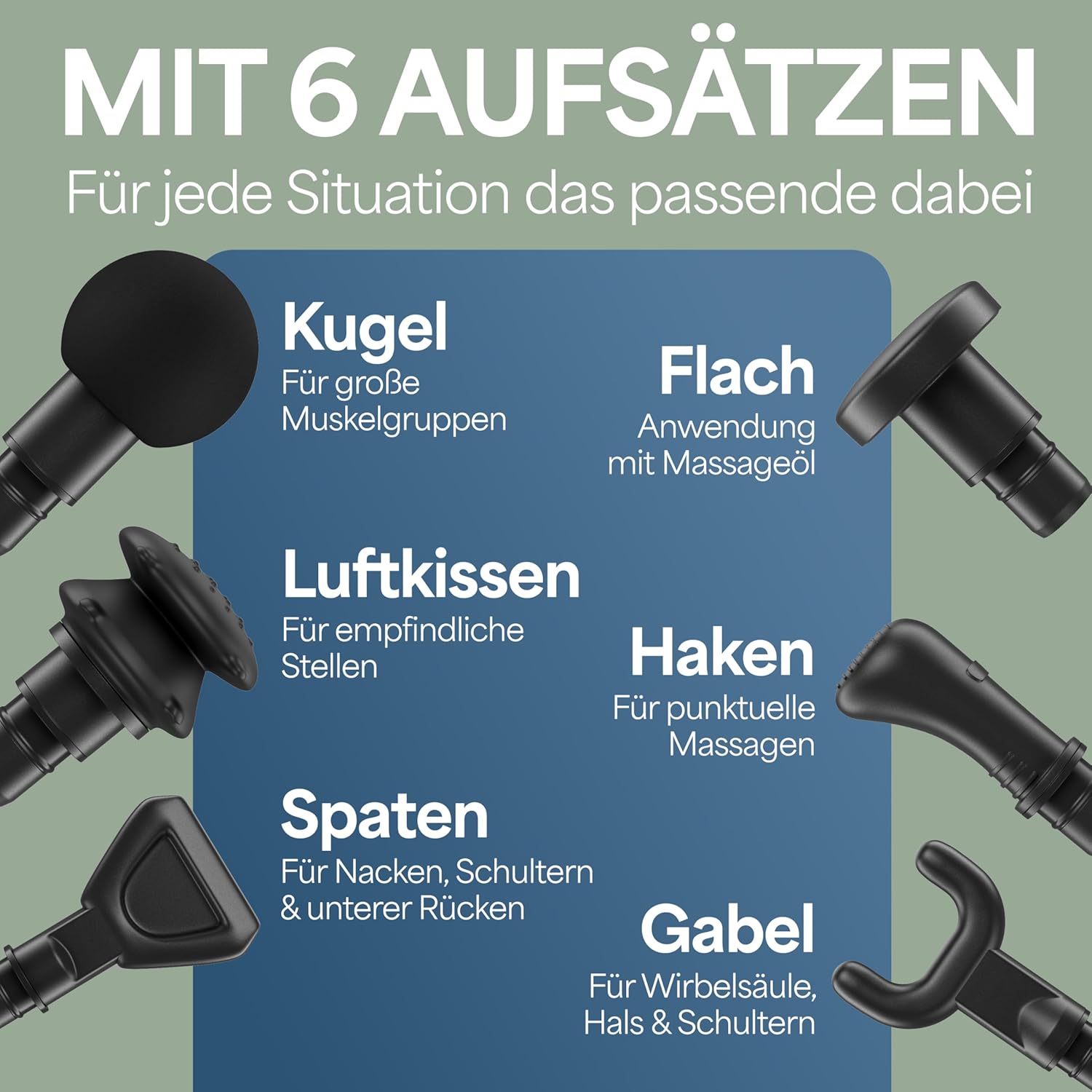 Massagepistole mit 6 Massageköpfen und 30 Geschwindigkeiten mit USB-C-Anschluss und LCD-Touchscreen I Muskelmassagegerät Massagepistole Muskelmassagepistole Muscle Gun Muscle Gun (Grau) – Bild 3