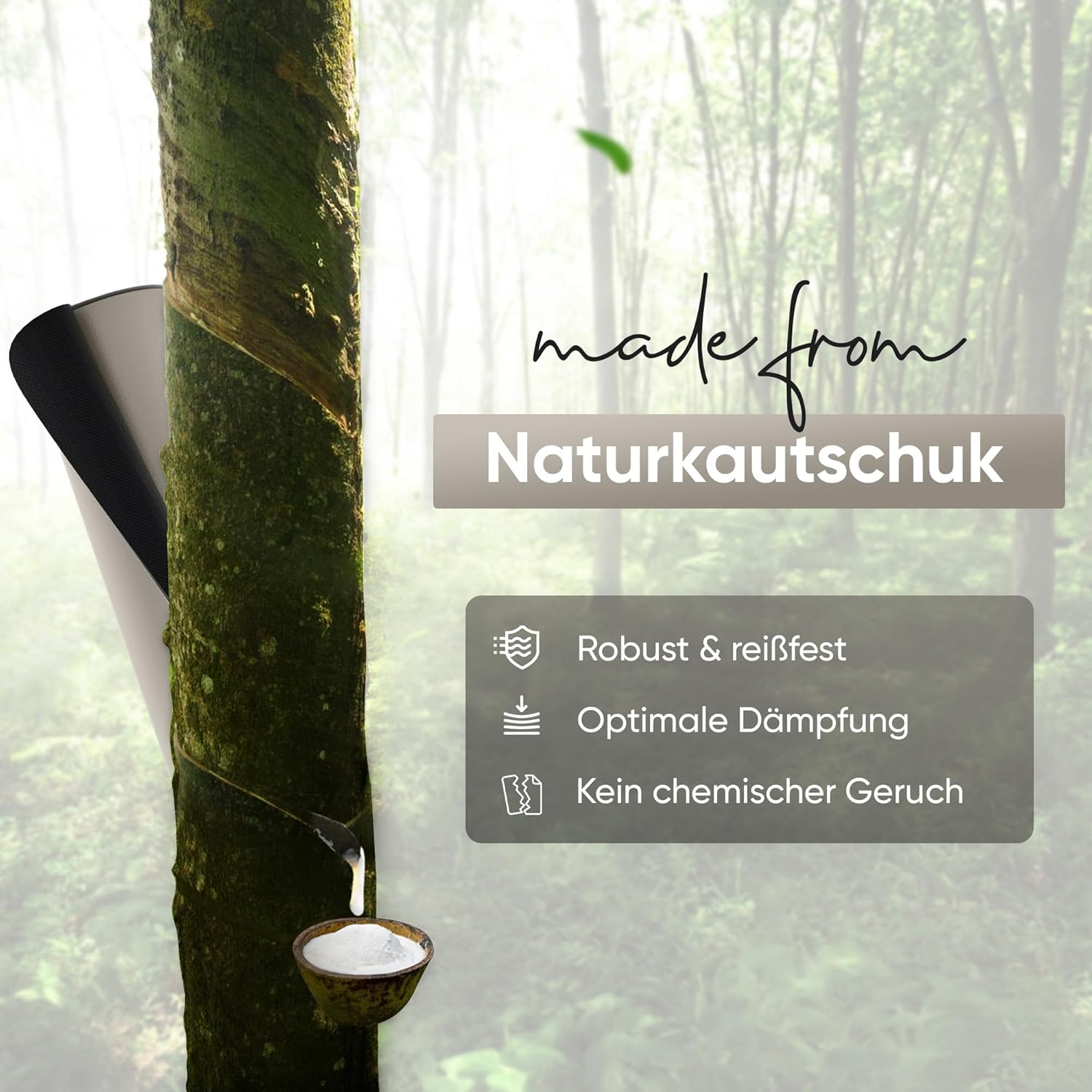 Premium Yogamatte Studio 185 x 68 x 0,4 cm (extra groß) inklusive Gurt aus Öko-PU und Naturkautschuk – rutschfeste Beschichtung, Gymnastik- & Pilatesmatte, 100 % nachhaltig, schadstofffrei – Bild 8