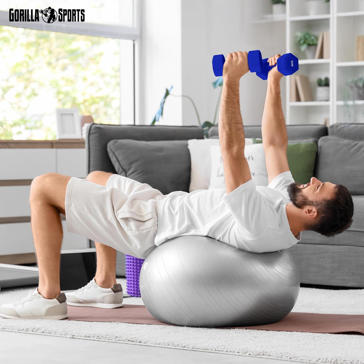 GORILLA SPORTS® Kurzhantel-Set – Neopren, Gusseisen, Gewicht und Farbe wählbar – Sechseck-Hanteln, Kurzhantel-Set, Kurzhantelgewichte, Kurzhantel-Set für Pilates, Damen, Herren – Bild 7