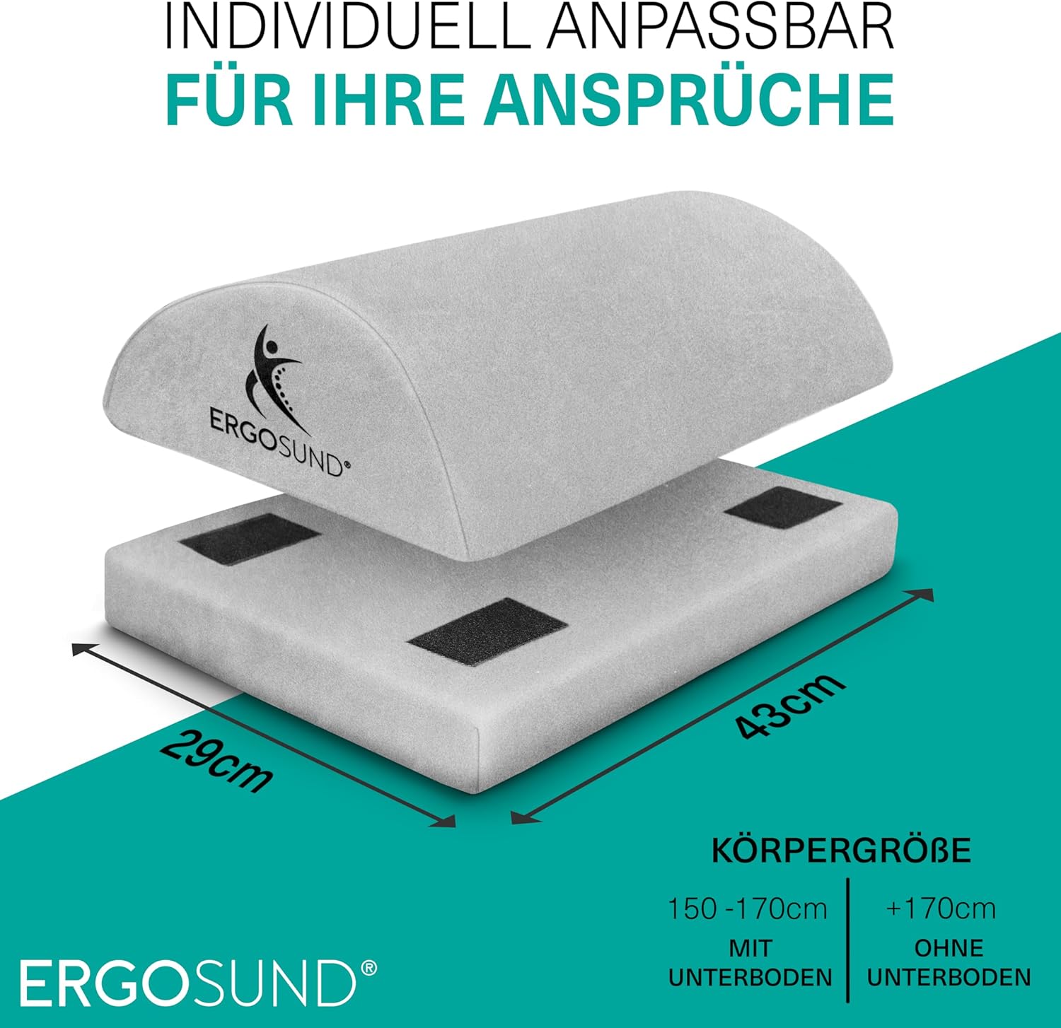 ERGOSUND Fußstützen-Schreibtisch (Testsieger) Premium-Schaumkern, höhenverstellbarer Fußhocker (rutschfest), ergonomischer Fußstützen-Schreibtisch, Home-Office-Zubehör, Fußstütze, Fußstütze, Fußstütze – Bild 5