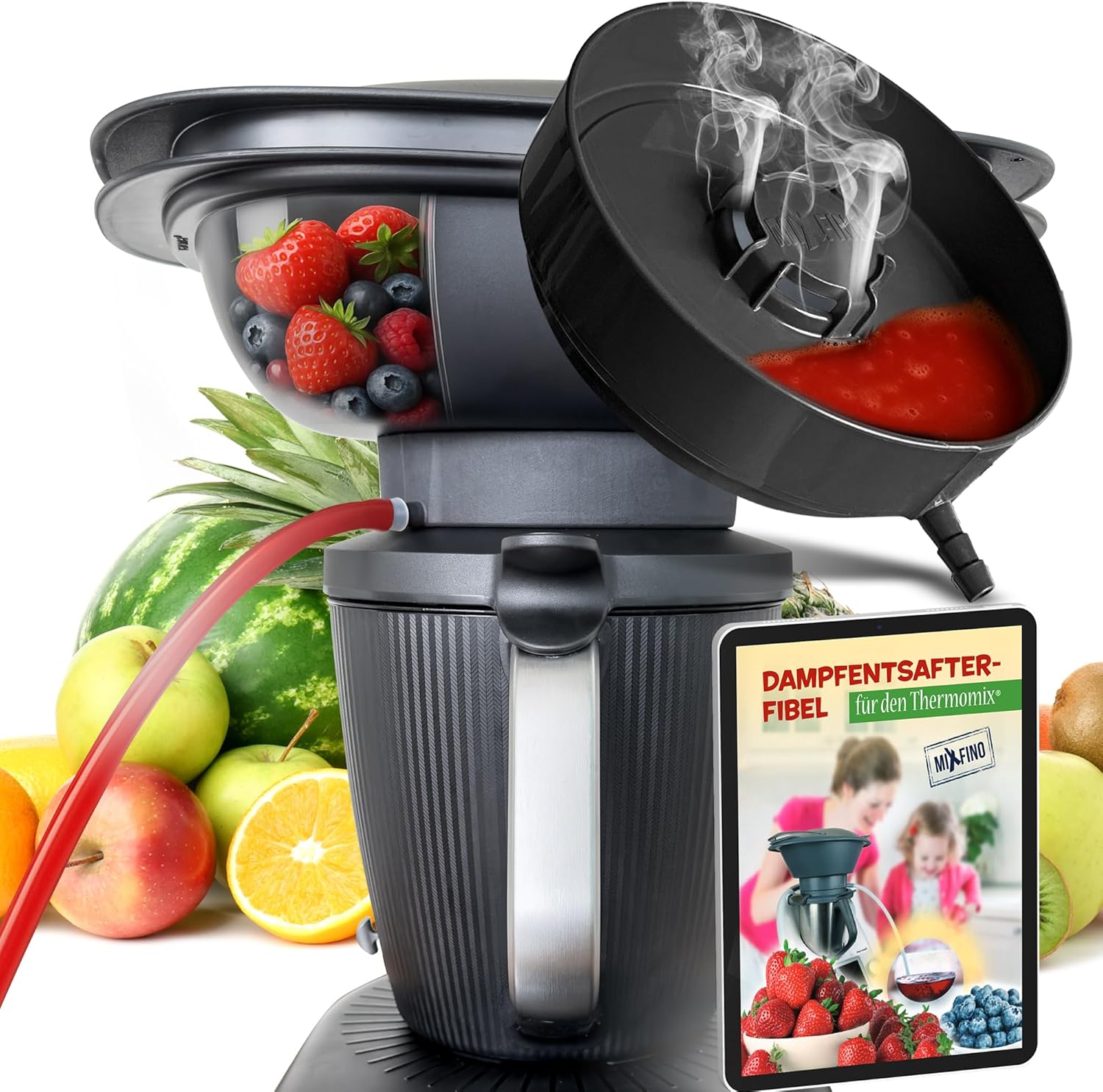MixFino Dampfentsafter für Thermomix TM7 – Saftkocher mit Rezeptanleitung