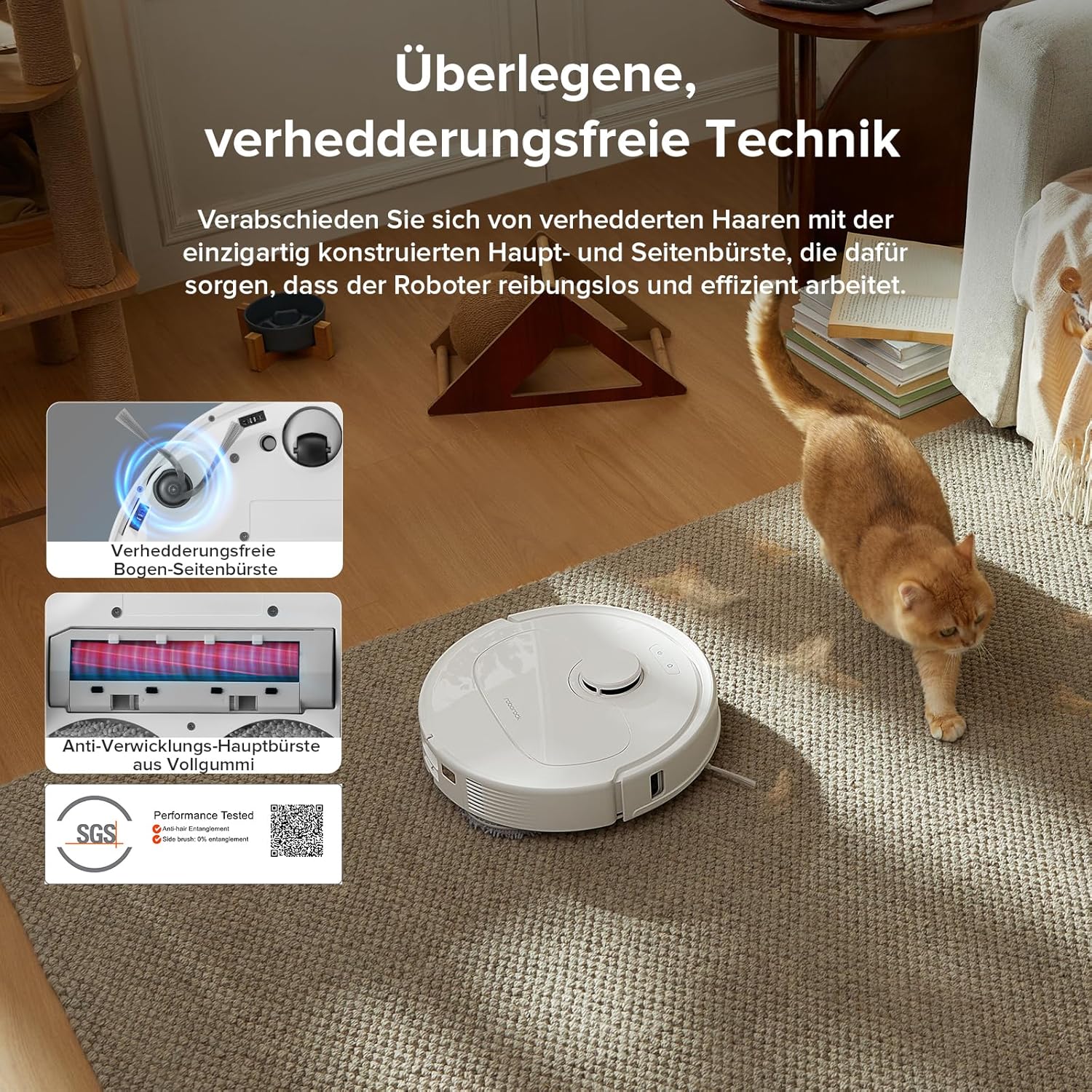roborock Qrevo Series Roboterstaubsauger mit Wischfunktion, 8000 Pa Saugleistung (verbessert durch Qrevo S), Anti-Tangling-Seitenbürste, Hindernisvermeidung, LiDAR-Navigation, All-in-One-Dock, Weiß (QV 35A-Set) – Bild 4