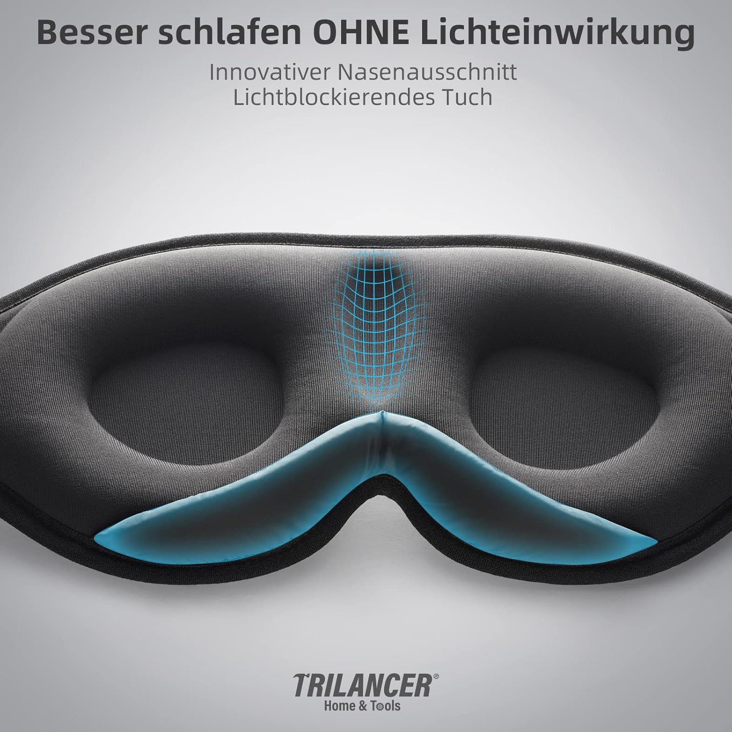 2026 Innovative Schlafmaske für Männer und Frauen, 99,99 % lichtblockierend, ergonomisch, verstellbare Augenmaske mit Ohrstöpseln, Schlaf, Nickerchen, Meditation, Reisen, bequemer Schlaf (schwarz) – Bild 3