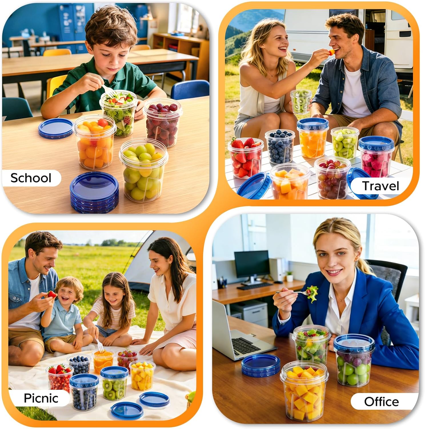 Wwtop Frischhaltedosen mit Deckel 6 x 720 ml, Vorratsdosen mit Deckel Luftdicht, Meal Prep Boxen, Auslaufsichere Aufbewahrungsbox Gefrierdosen Küche, BPA-frei, Mikrowellen und Mikrowellengeeignet – Bild 7