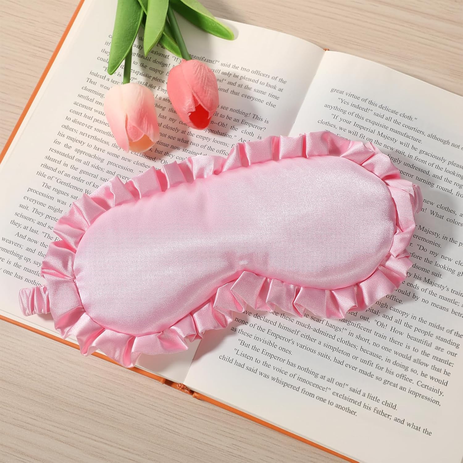 Qianyu Damen-Augenmaske aus Seide, weiche Schlafmaske, Satin-Augenbinde, Nachtschlafmaske mit verstellbarem Gummiband, blickdicht, für Nachtschlaf, Reisen, Damen und Herren – Bild 7
