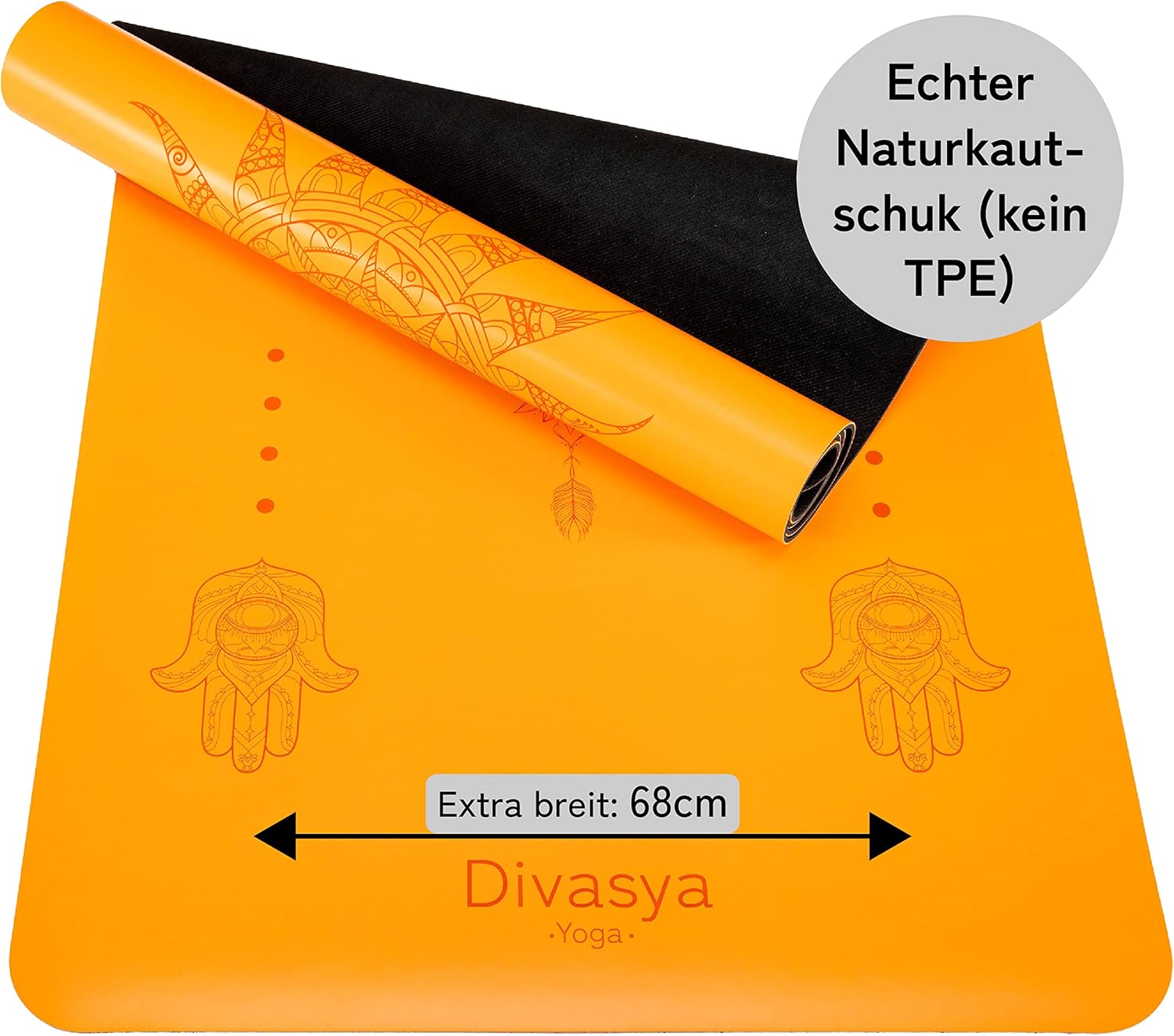 Rutschfeste Premium-Yogamatte: Rutschfester Naturkautschuk und japanische Profi-Griffoberfläche | 185 x 68 x 0,45 cm | Tragegurt | 4,5 mm dicke Yogamatte, rutschfest – Bild 8