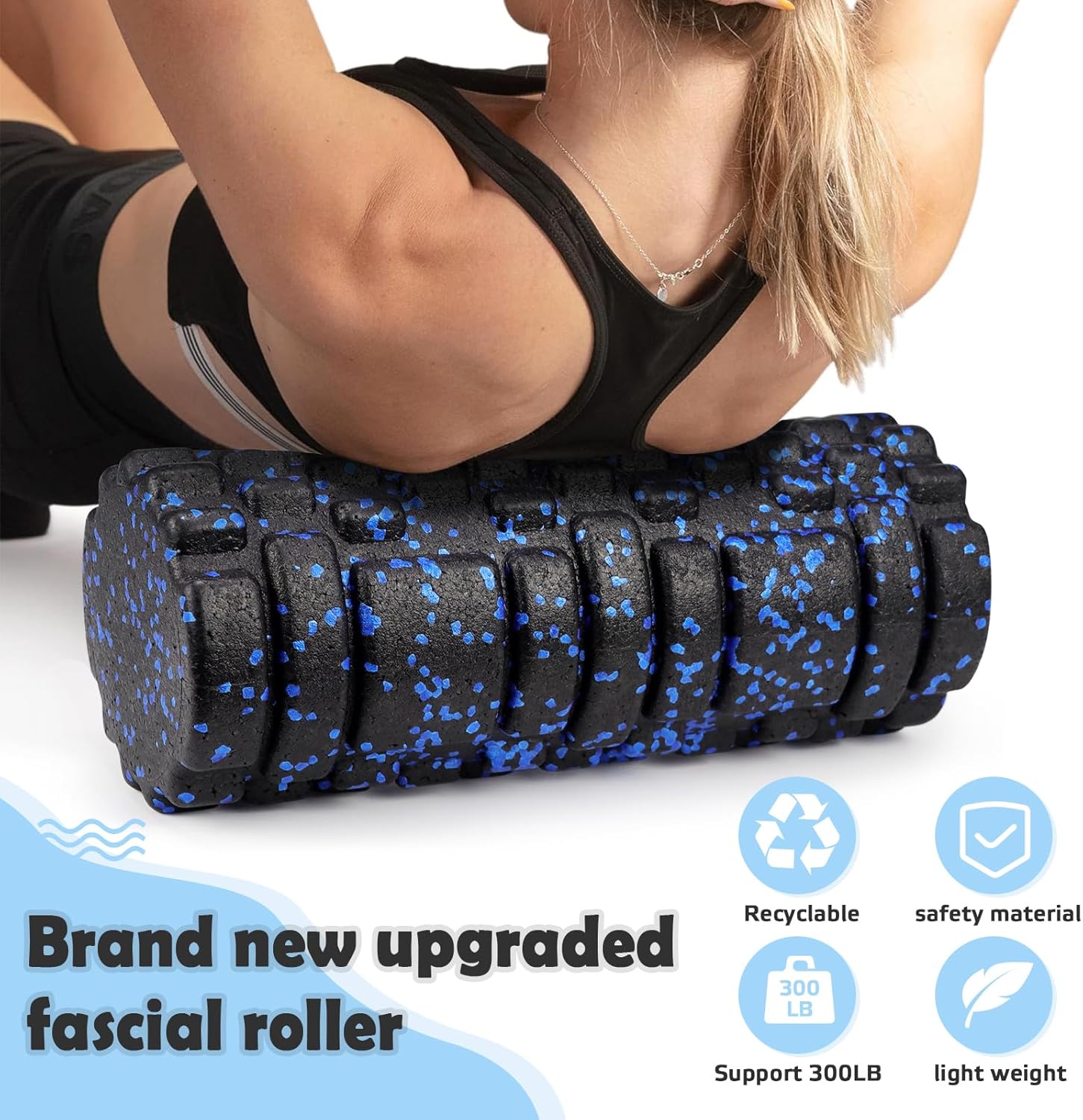 Faszienrolle Wirbelsäulenschaum-Massagerolle, Schaumstoffrolle mit 3D-Textur, Massagerolle für Rücken, Fitness, Muskelmassage, Muskel-Yoga, Muskelverspannungen, Massagerolle Faszien lindern – Bild 2