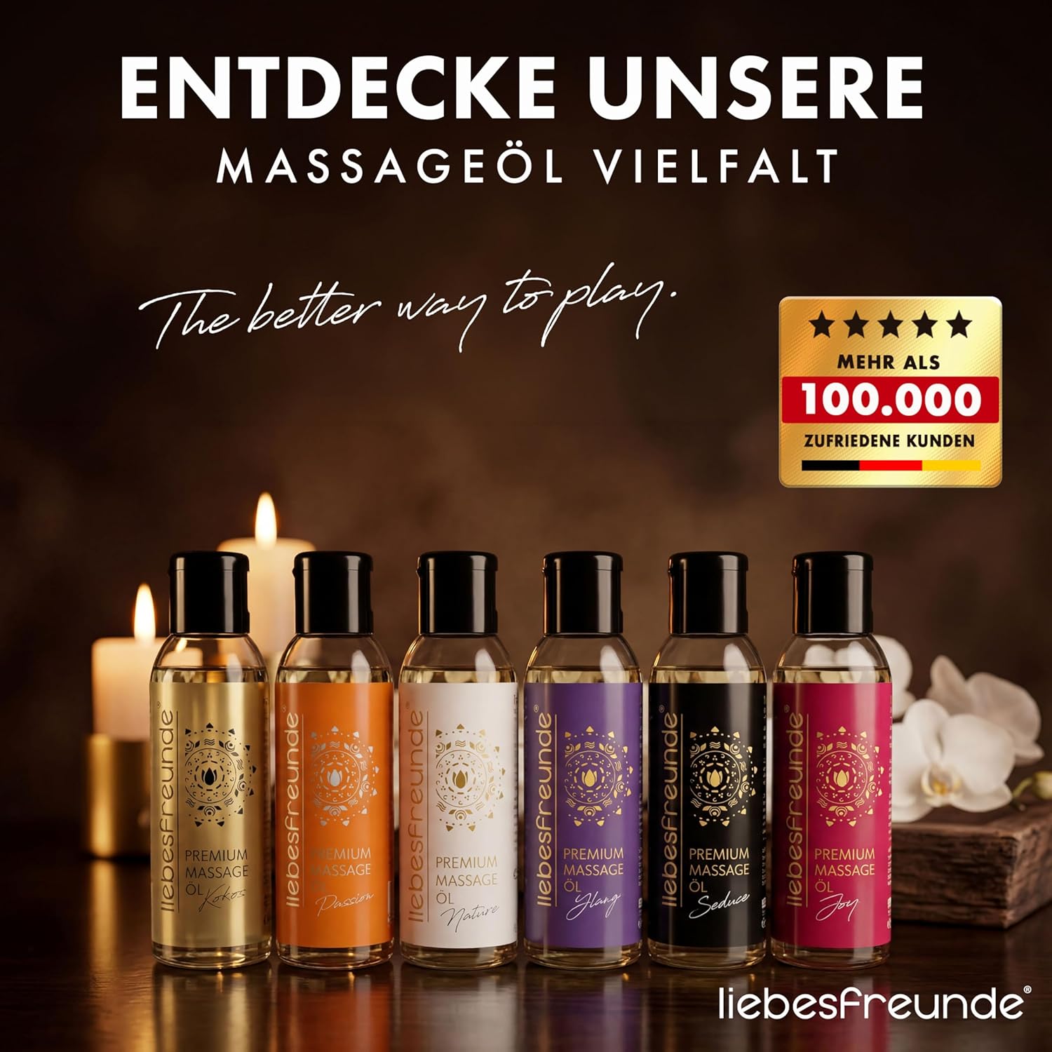 Liebesfreunde Wellness Geschenkset für Damen – 3 x 50 ml Massageöl Geschenkbox für weibliche Dame, Geschenkset, Massageöl Geschenkidee zum Jahrestag, Geburtstag, Valentinstag, Weihnachten – Bild 9
