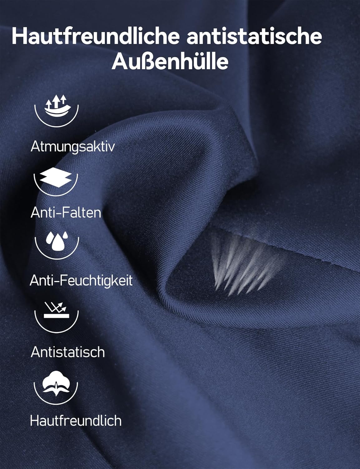 Travel Ease Ergonomisches Memory Foam Rückenkissen, Lendenkissen für Bürostuhl, Schreibtischstuhl, mit antistatischem, hautfreundlichem Bezug und für eine bequeme Sitzhaltung (Dunkelblau) – Bild 8