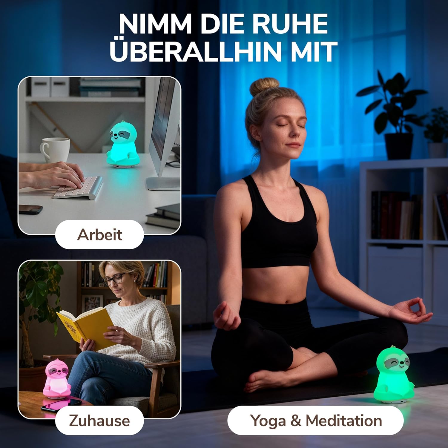 Atemtrainer mit Licht- und Sprachführung – fördert Schlaf, Konzentration, Entspannung und Wohlbefinden – 4 Achtsamkeitsmodi – Audio-Anleitung auf Deutsch – wiederaufladbar – Bild 4