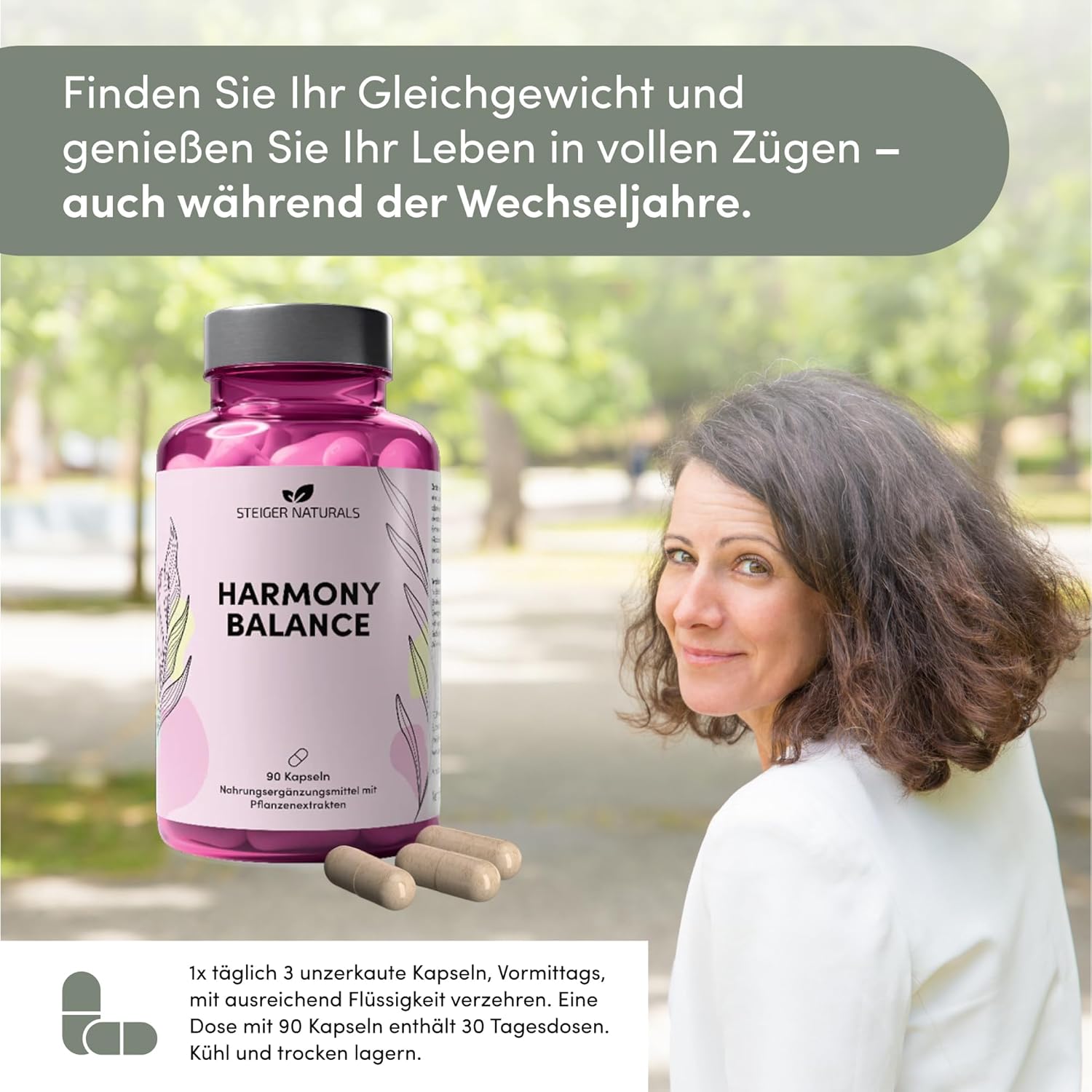 Steiger Naturals Hormone Balance – Natürlicher Menopause-Komplex für Frauen | 10 Pflanzenextrakte | Hormonfrei, vegan, laktosefrei, glutenfrei | Unterstützung für Ihr Wohlbefinden – Bild 4