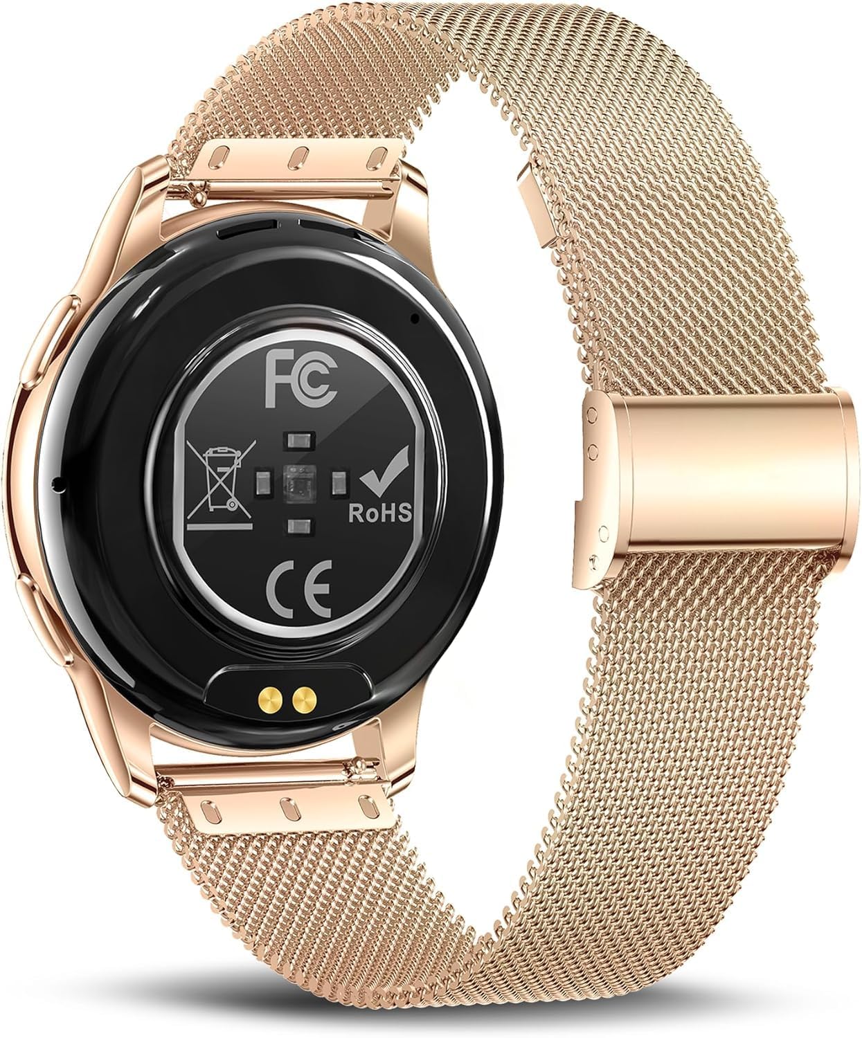 maoo Ventura Damen Smartwatch mit Anruffunktion, 1,32 Zoll AMOLED Display, Herzfrequenzmesser, SPO₂, Blutdruckmessgerät, 100+ Sportmodi, IP67 wasserdicht, inklusive 5 Armbändern (Roségold) – Bild 4