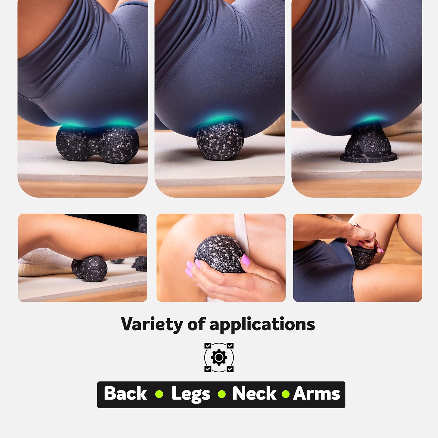 FIZYO Faszienrollen-Set 5-in-1 – Faszienrolle Schaumstoffrolle + Massageball, Duoball, Triggertool & Massagepad – Faszienset für Rücken, Beine & Triggerpunkte – Faszienmassage & Regeneration – Bild 4