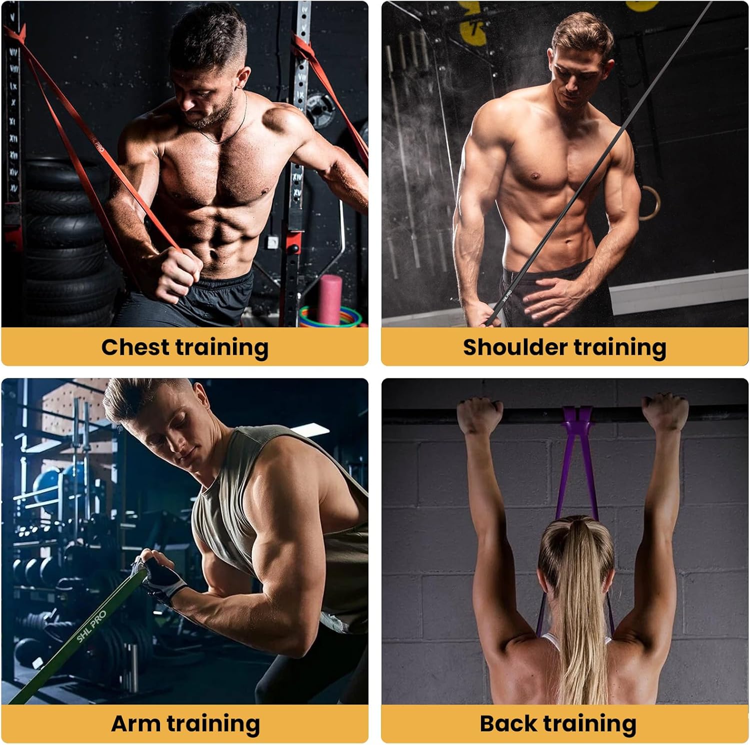 Widerstandsbänder für das Training, langlebige Übungsbänder, dicke Stretchbänder für Fitnessübungen, Yoga, Krafttraining, Physiotherapie – Bild 4