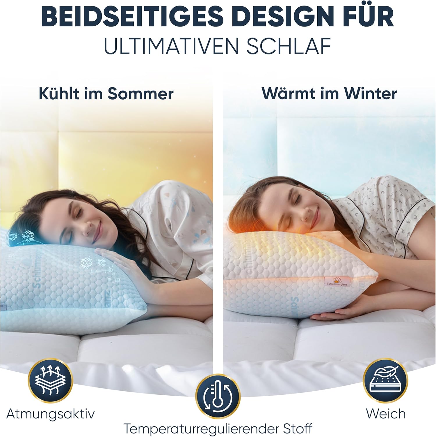 Nackenkissen aus Memory-Schaum – Kissen 40 x 80 cm höhenverstellbar – Ergonomisches orthopädisches Kissen für Nackenschmerzen, Rücken- und Seitenschläfer – Premium-Füllung, Anti-Schnarchen – Finden Sie die richtige Höhe – Bild 5